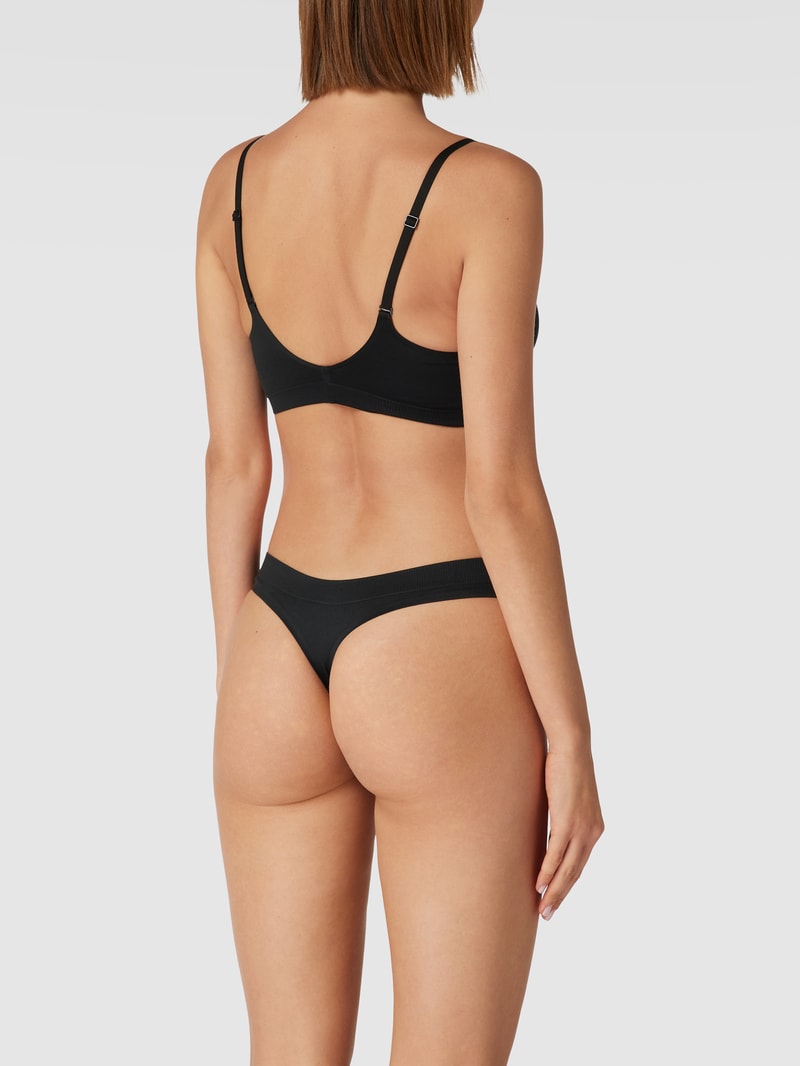 Bandeau-BH mit Label-Schriftzug in schwarz