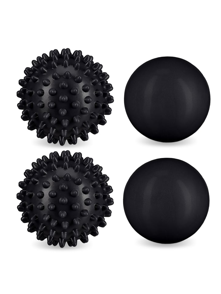 relaxdays 4 x Massageball in Schwarz günstig kaufen onesize