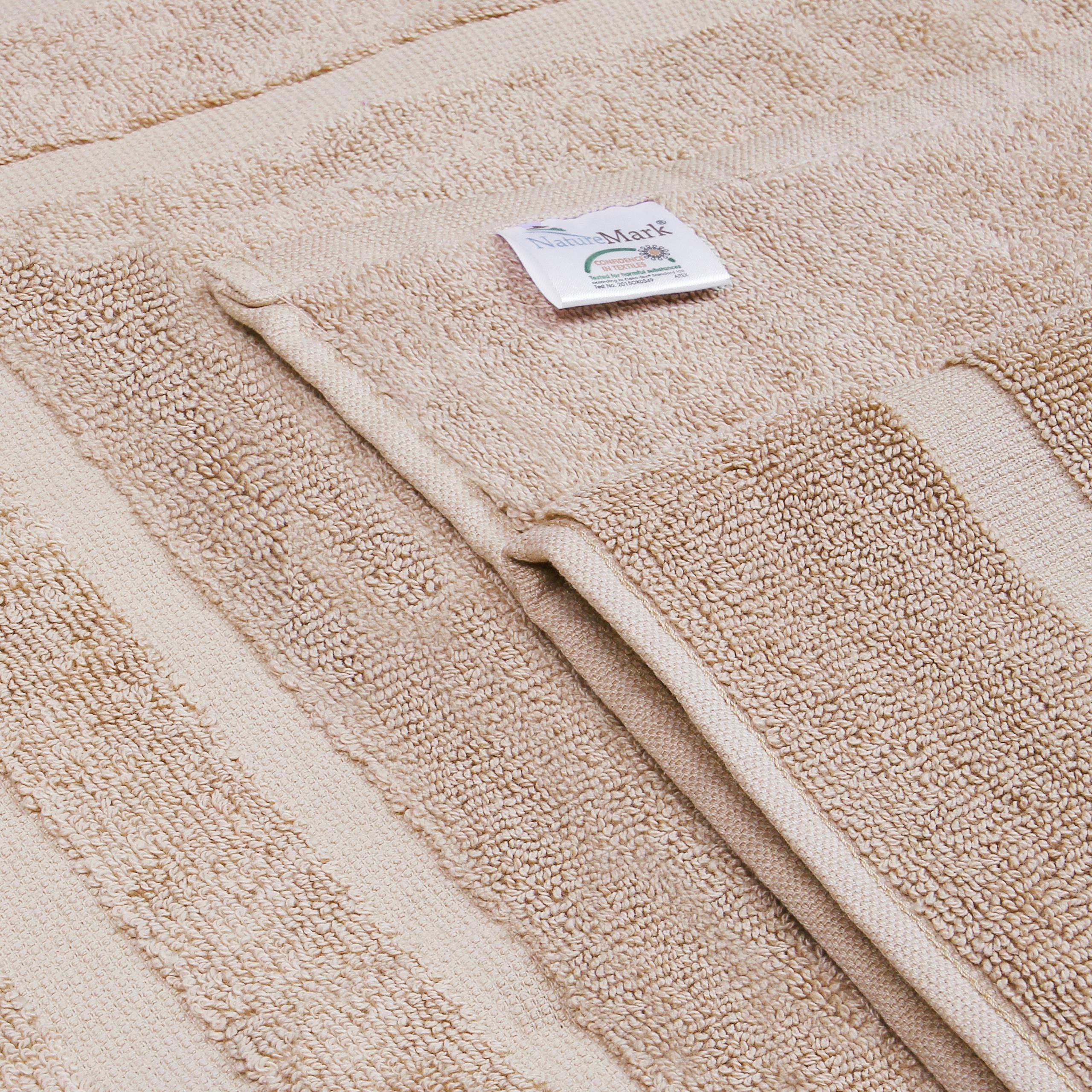 Badematte Badematte 800gsm NatureMark, rutschfest, strapazierfähig, Baumwolle, rechteckig, Badematte 2-tlg., Duschmatte Duschvorleger, Premium Qualität, 50x80cm, Sand
