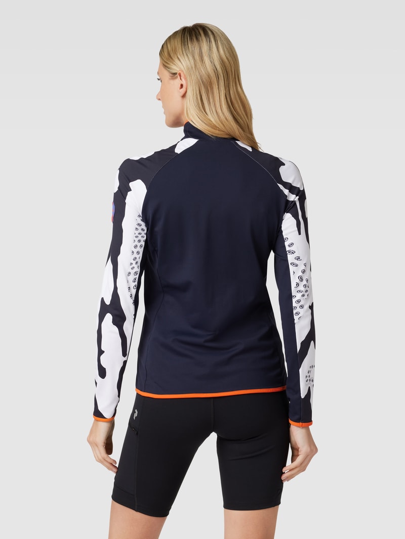 Sweatjacke mit Allover-Muster in marineblau