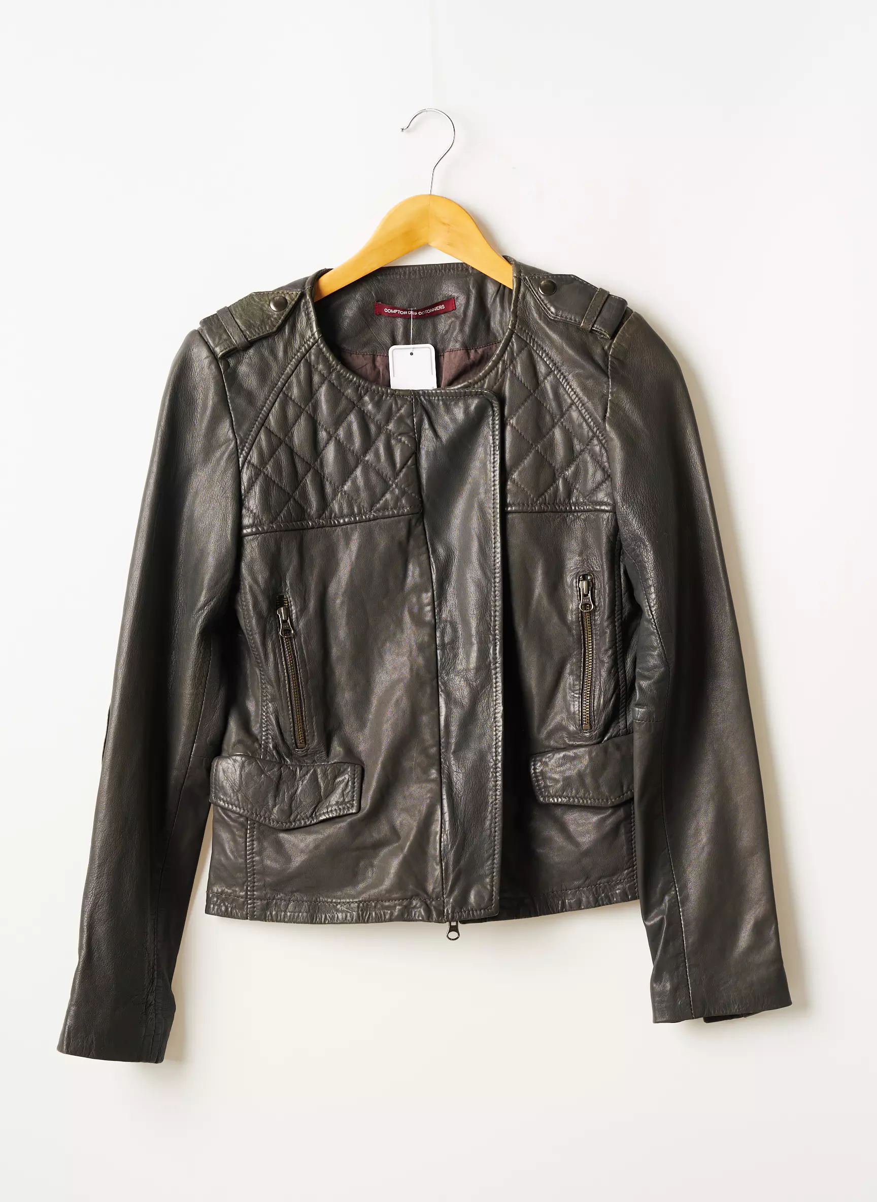 Comptoir Des Cotonniers Vestecuir Femme couleur gris
