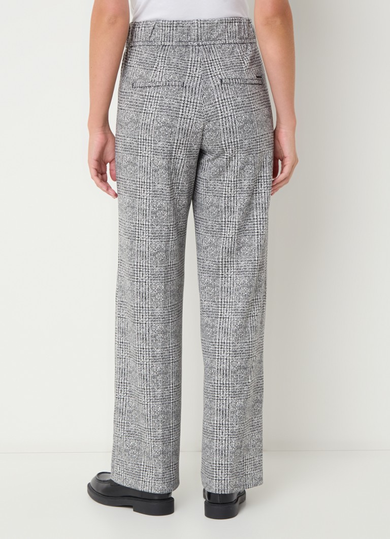 Rosner May mid waist wide fit trousers with checked design