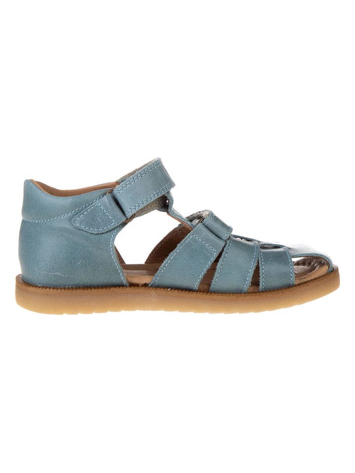 POM POM Leder-Halbsandalen in Blau günstig kaufen
