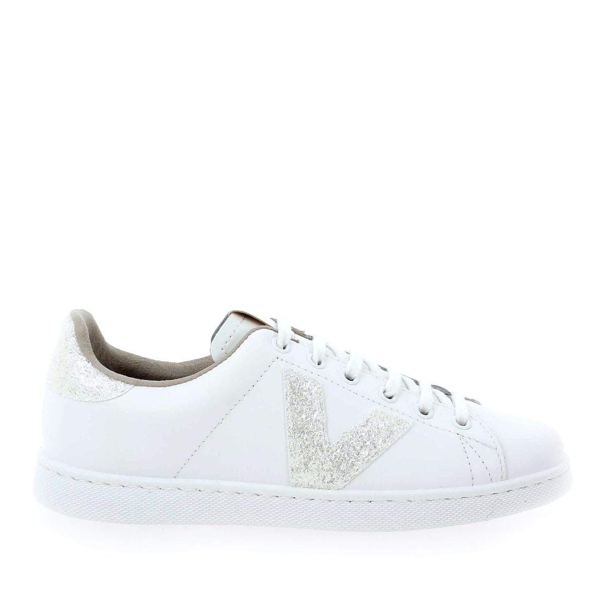Victoria  1125188 TENIS PIEL VIRUTAS GLITTER - Blanc