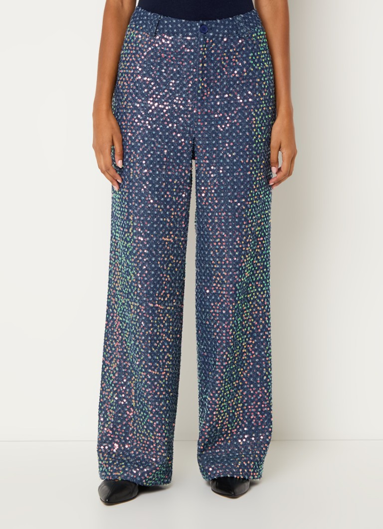 Josephine & Co Freddy Jeans mit mittelhohem Bund, weitem Bein und Pailletten