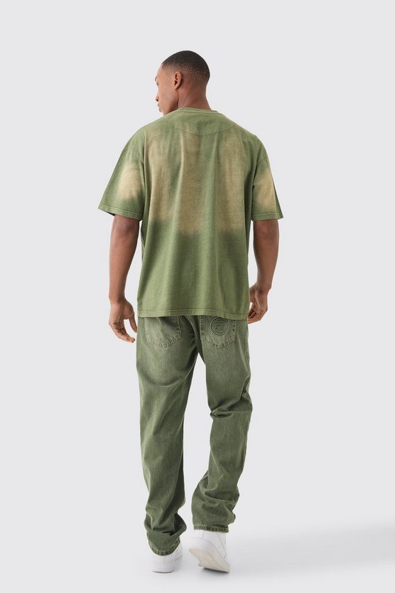 Oversize T-Shirt mit Spray-Waschung