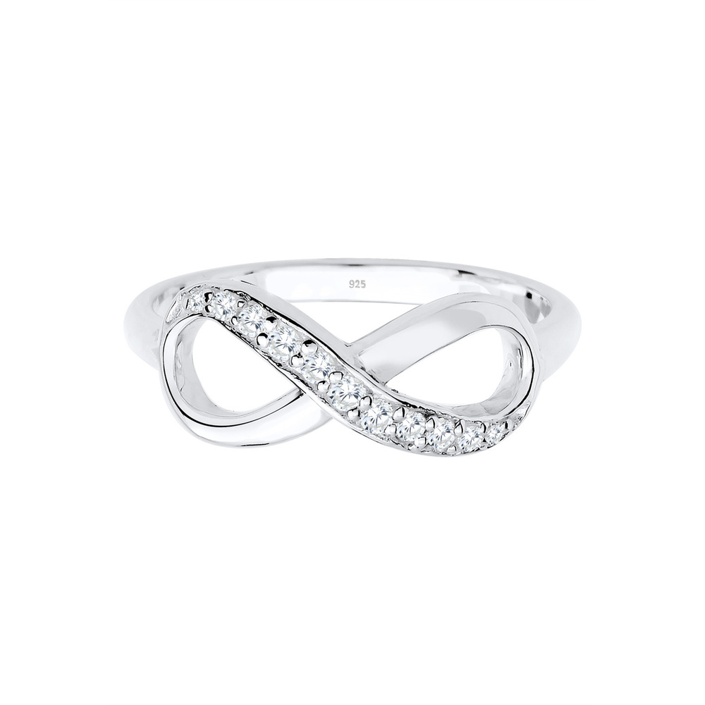 Elli Elli Bague Femmes Symbole Infinité Tendance Éternité avec Cristaux de Zirconium e Bague