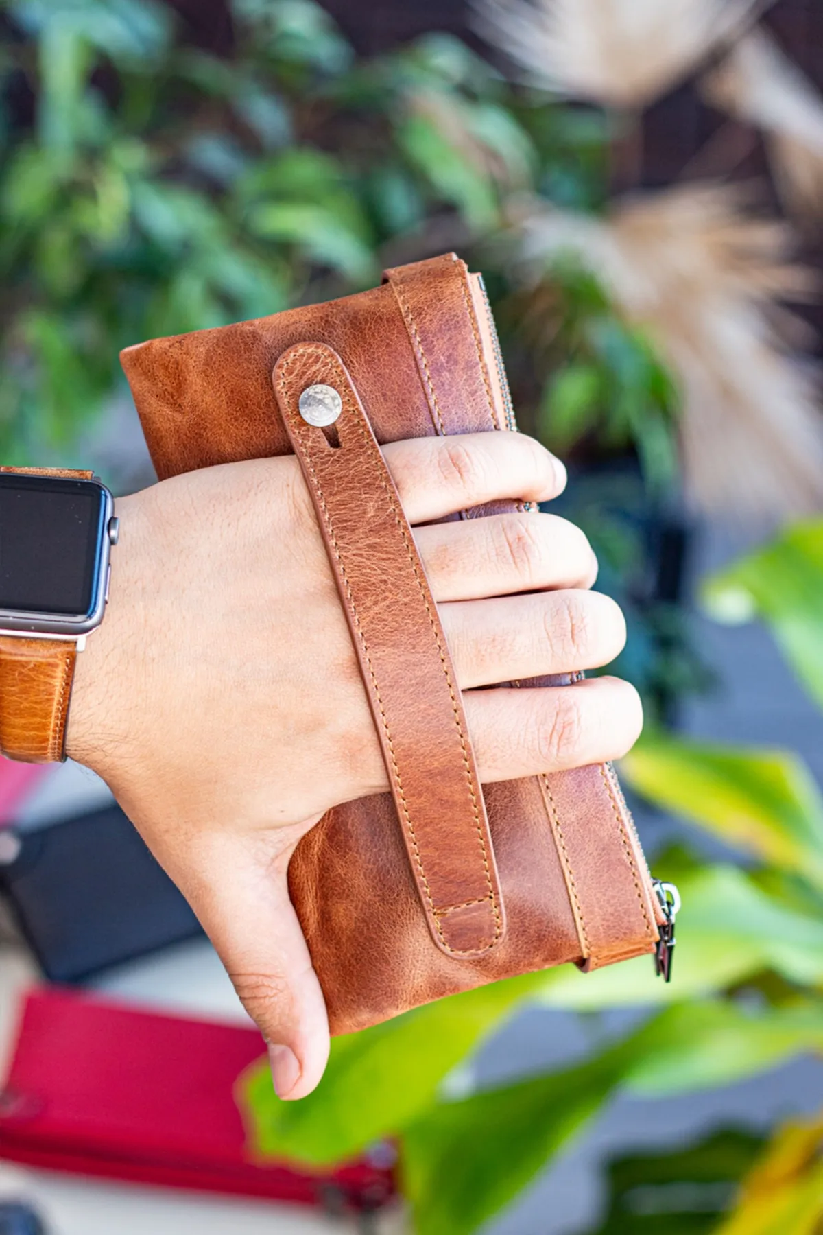 Garbalia  Unisex Tan Portfolio-Geldbörse