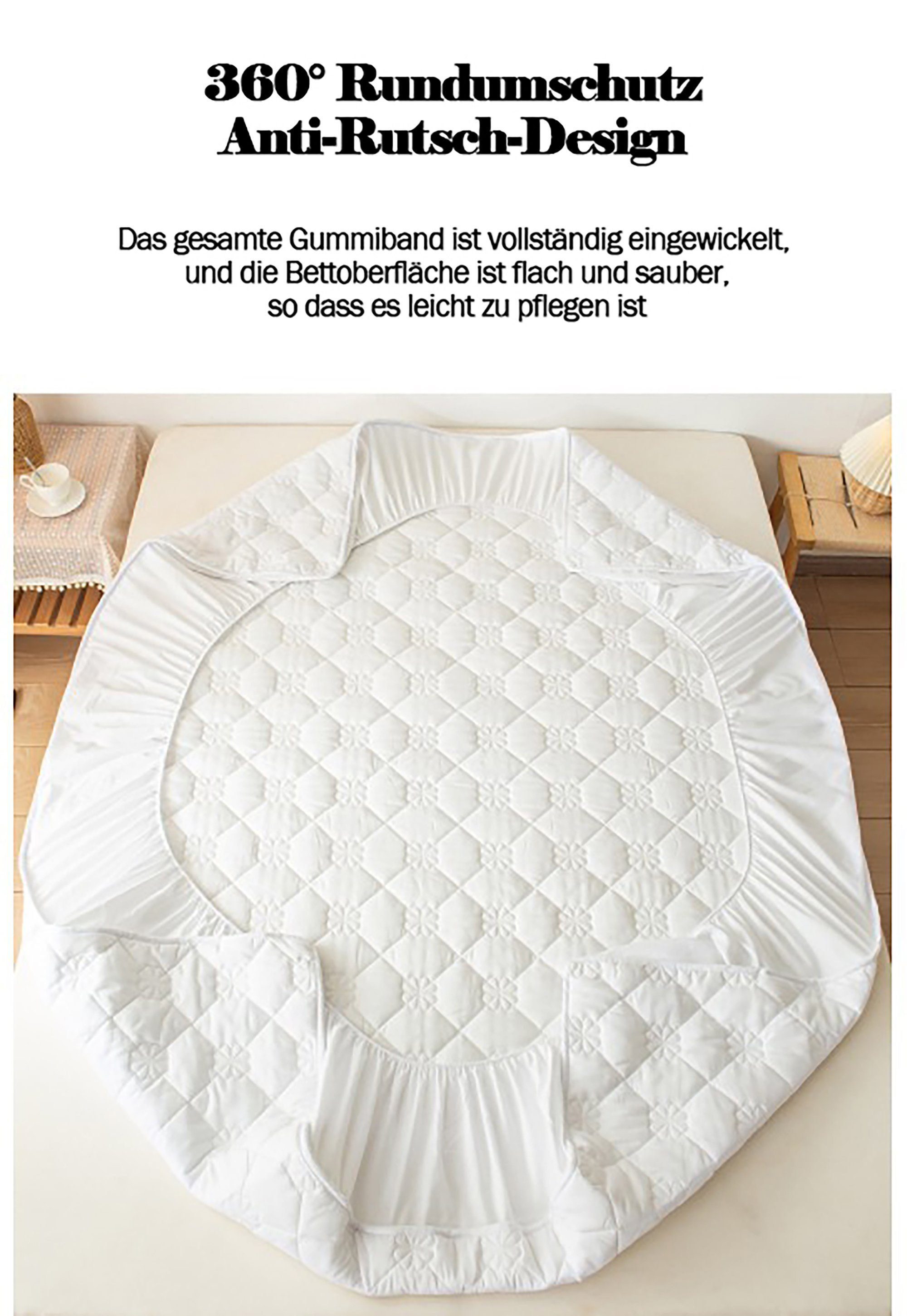 Matratzenschoner 360 Grad Rundumschutz Matratzenschoner 120*200cm 90*200cm 180*200cm KUGI, Geeignet für 5-30cm, Wasserdicht und tmungsaktiv, Baumwolle