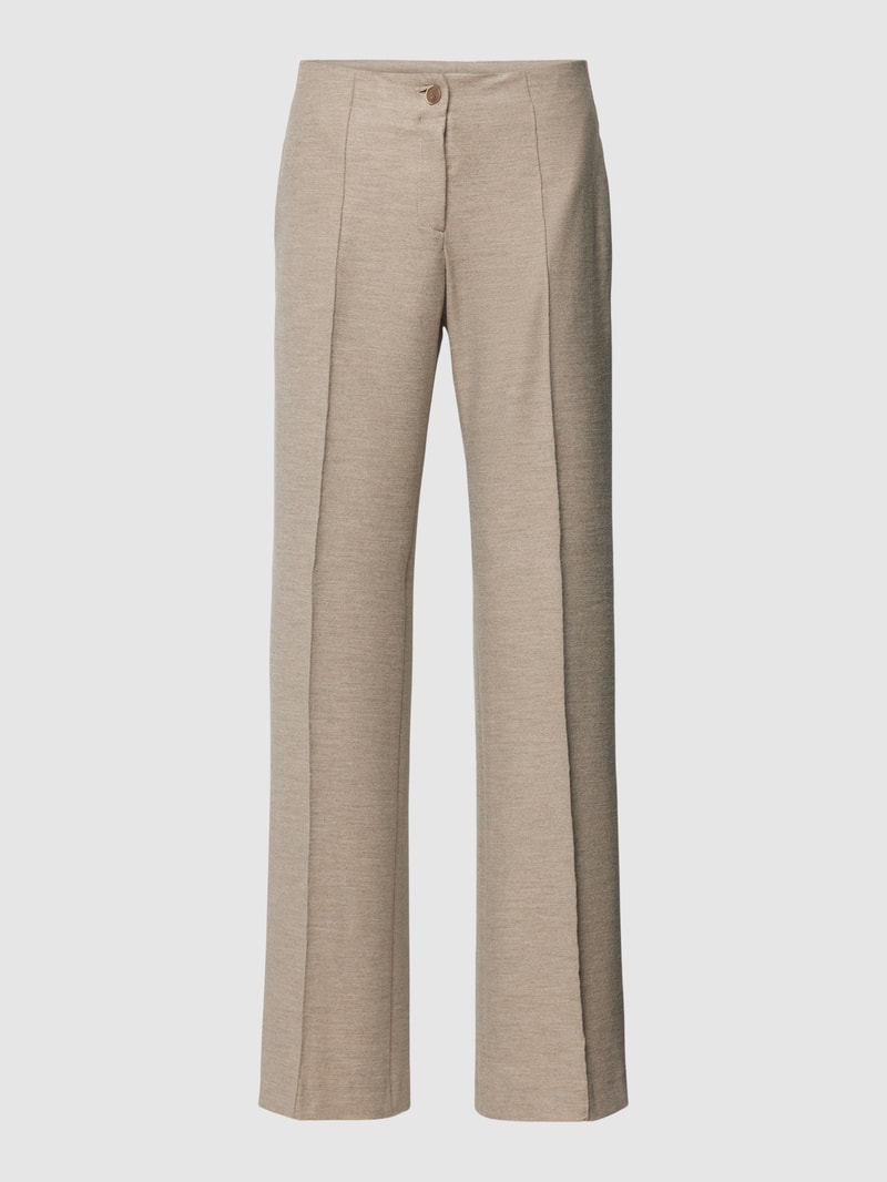 Stoffhose mit Bundfalten in sand meliert