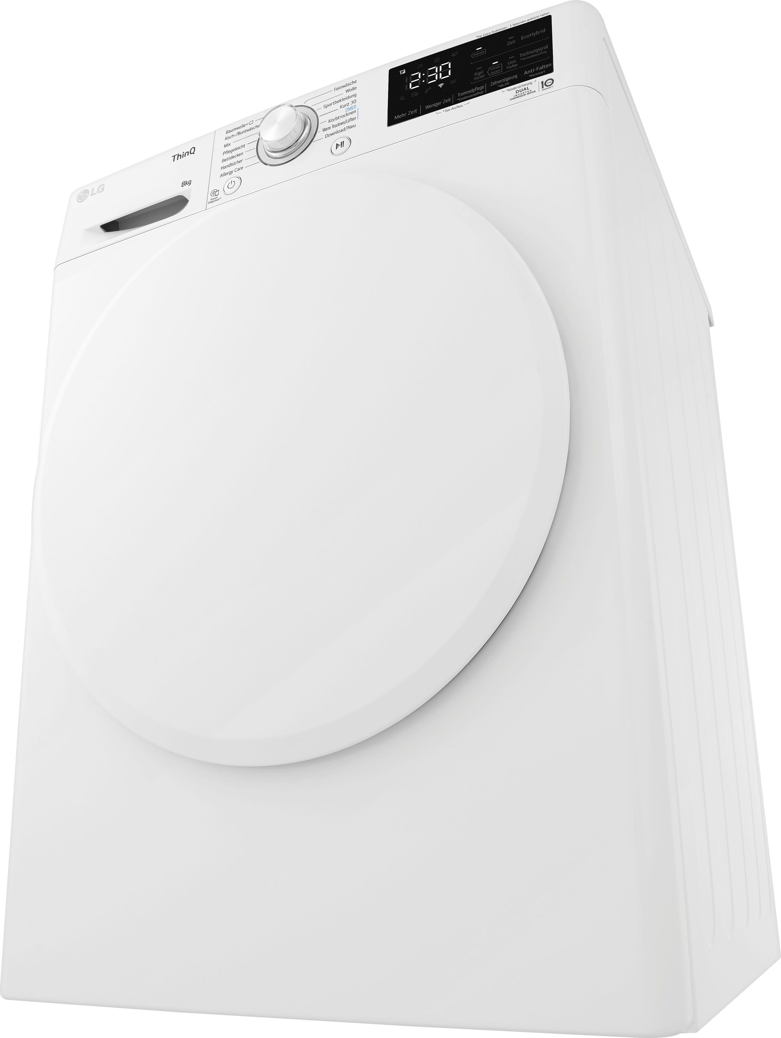 LG Wärmepumpentrockner V3RT8N, 8 kg, Allergy Care: Reduziert Allergene