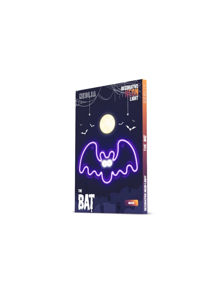 COFI 1453 Neolia NNE14 Nachtlicht Neonlicht Plexiglas LED Fledermaus in Lila günstig kaufen onesize
