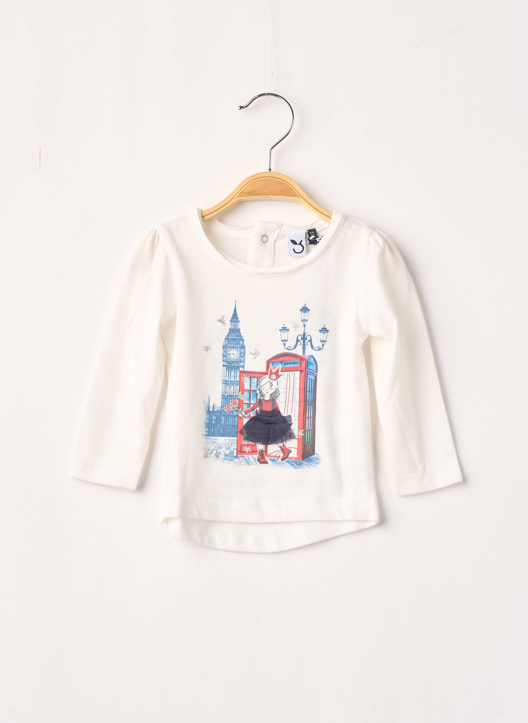 3 Pommes Tshirts Fille couleur beige