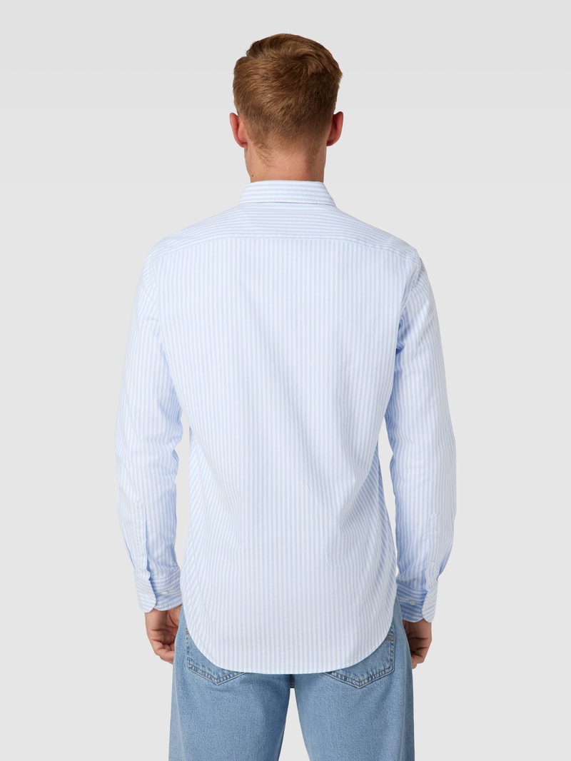 Regular Fit Business-Hemd mit Button-Down-Kragen in bleu