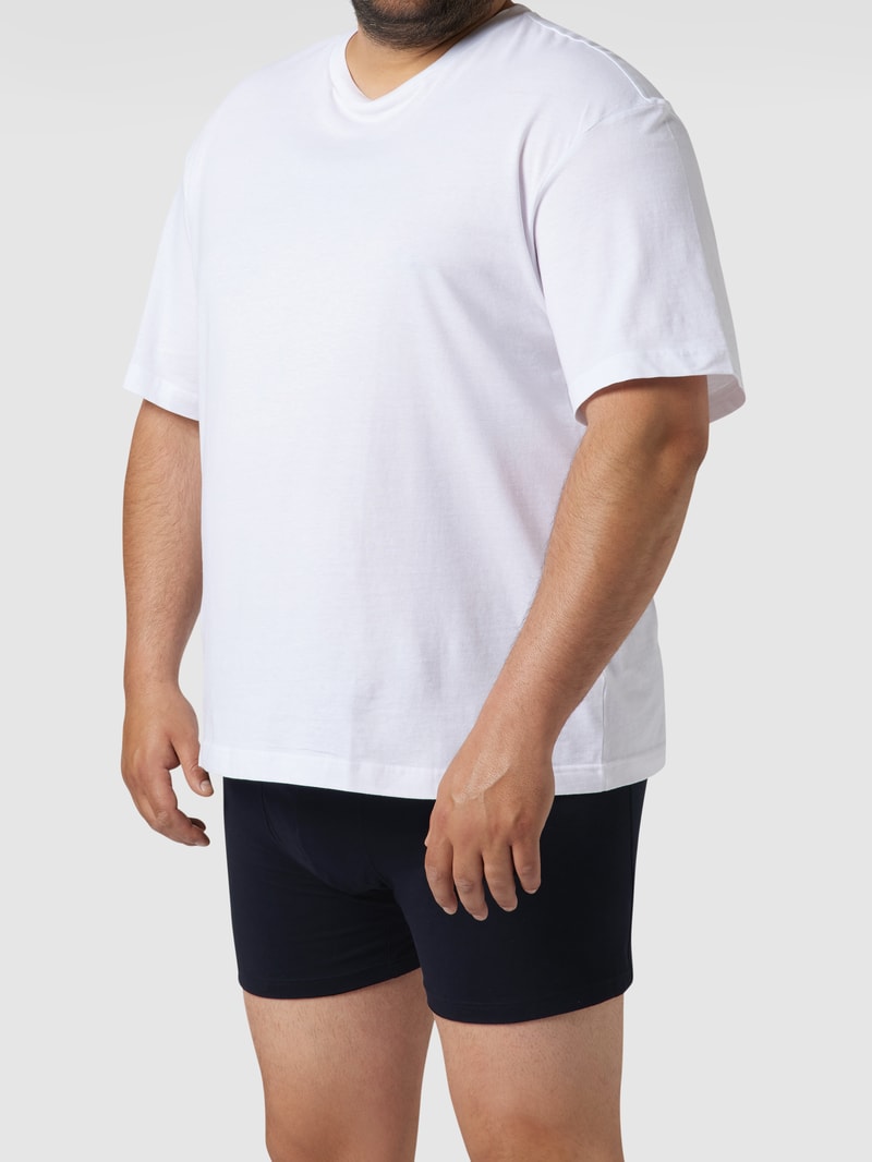 PLUS SIZE Trunks mit Logo-Bund im 3er-Pack in dunkelblau