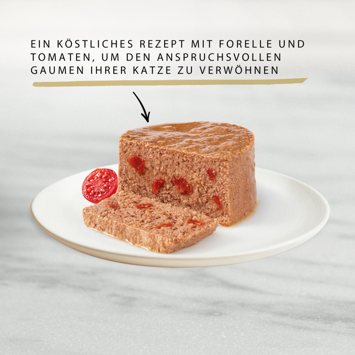 GOURMET Gold Feine Pastete mit Gemüse, Forelle und Tomaten
