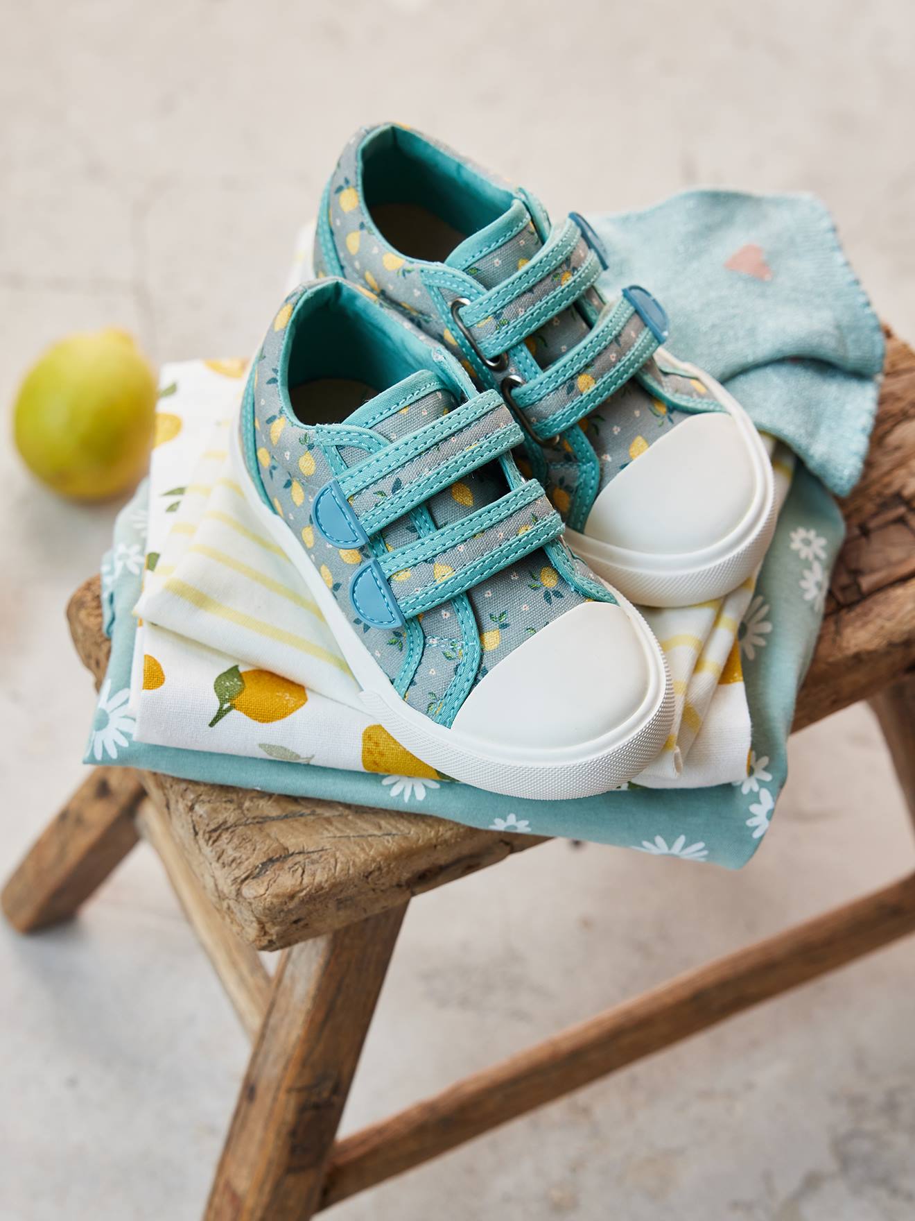Vertbaudet Mädchen Klett-Sneakers, Anziehtrick - jeansblau
