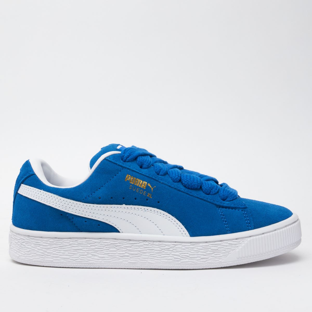 PUMA blå mocka XL Pojkar Ungdomsskor