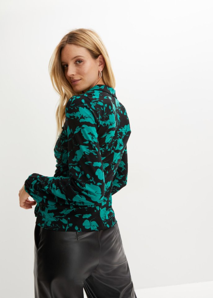 Langarmshirt in Wickeloptik