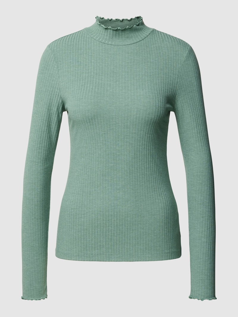 Longsleeve mit Wellensaum in schilf