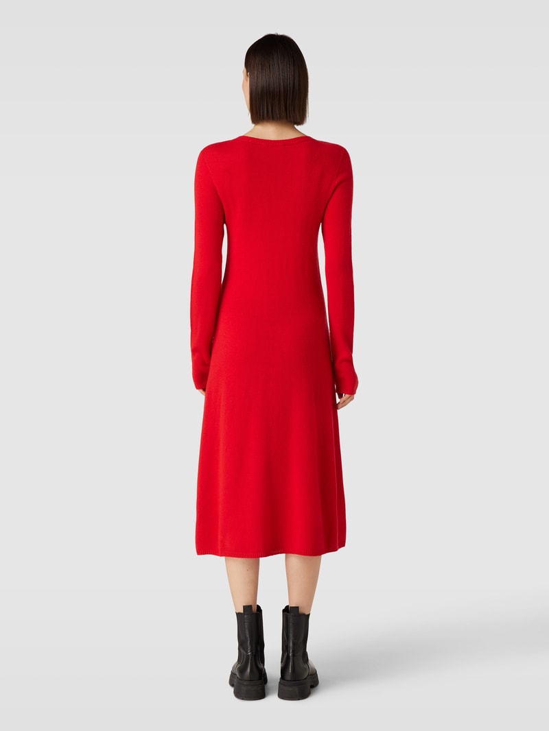 Strickkleid mit Rundhalsausschnitt in rot