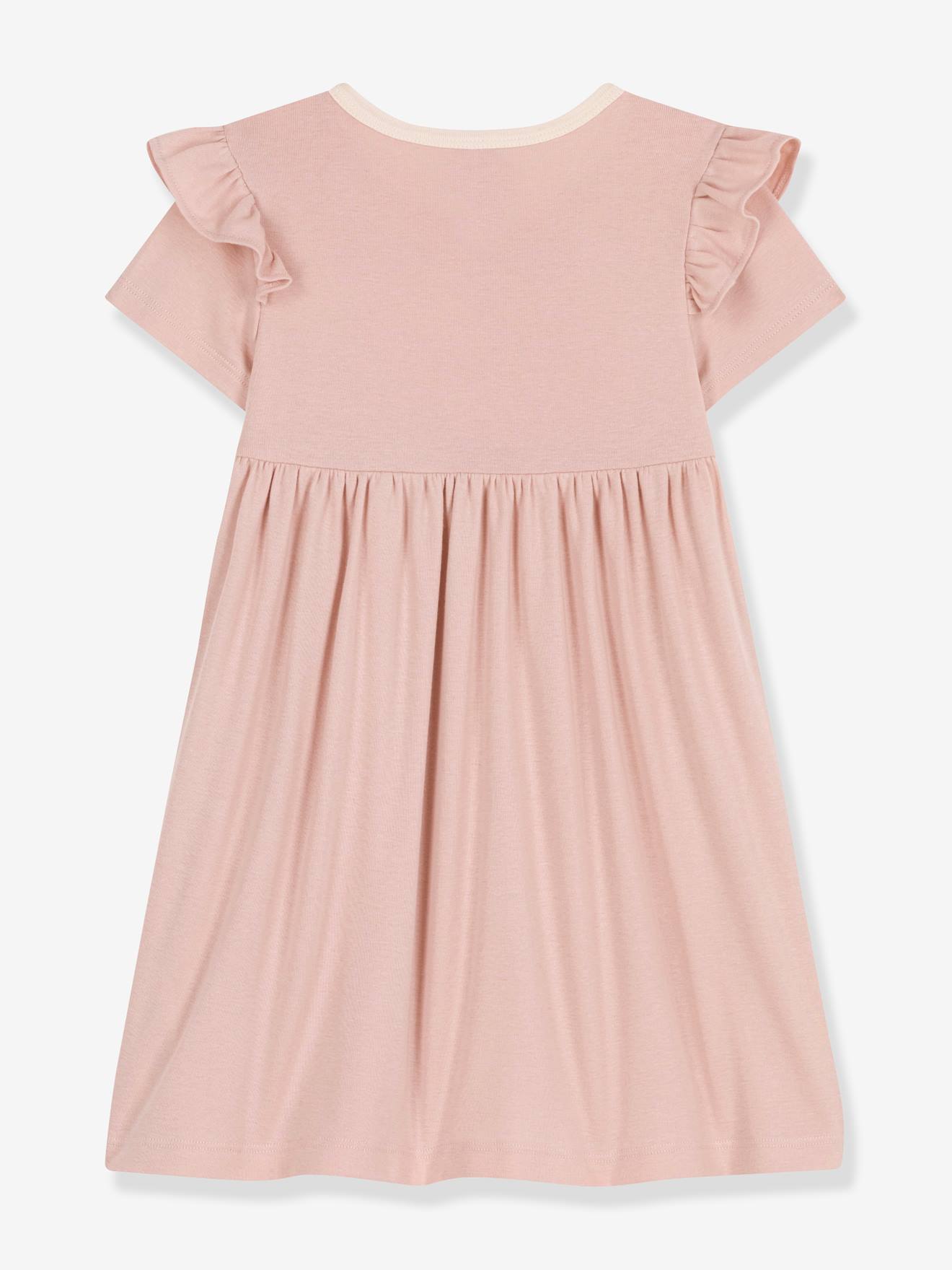 Petit Bateau Geripptes Mädchen Sommerkleid PETIT BATEAU - hellrosa