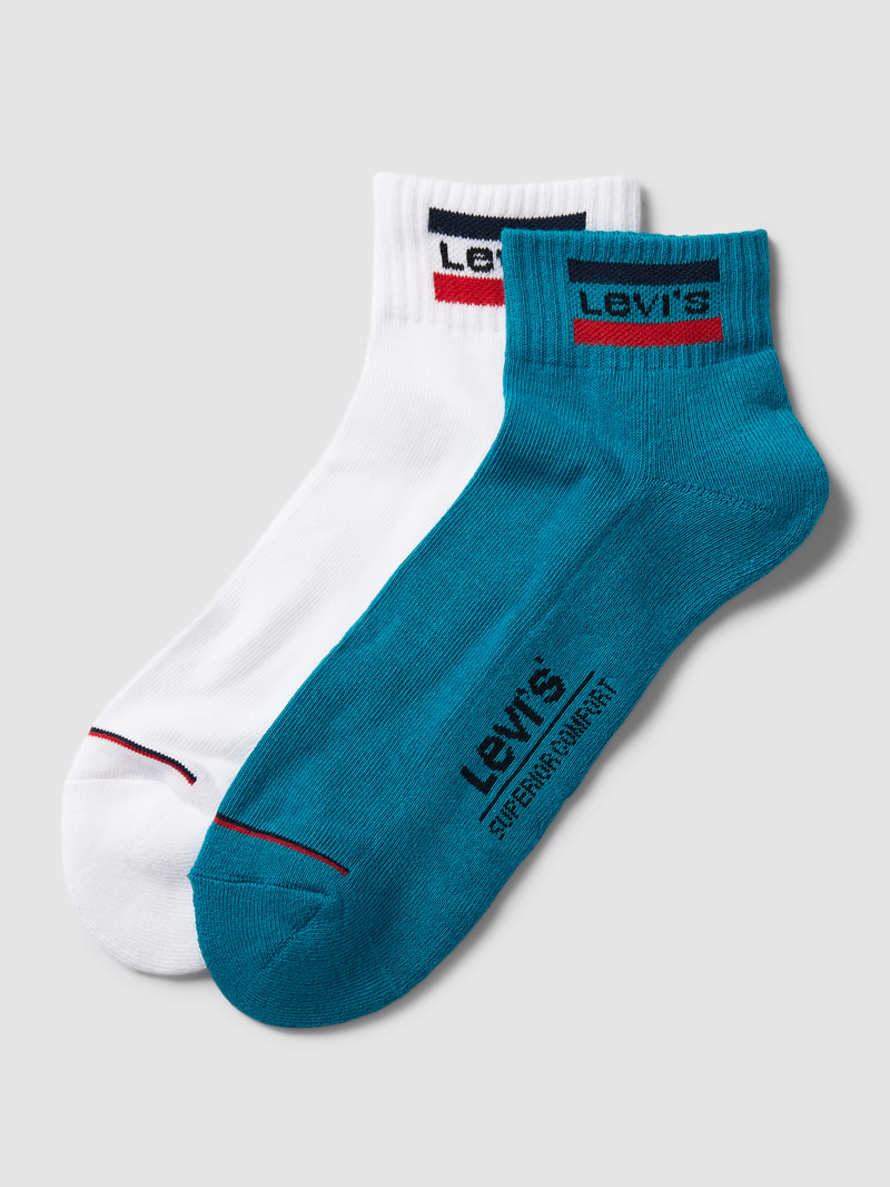 Socken mit Label-Details im 2er-Pack in petrol