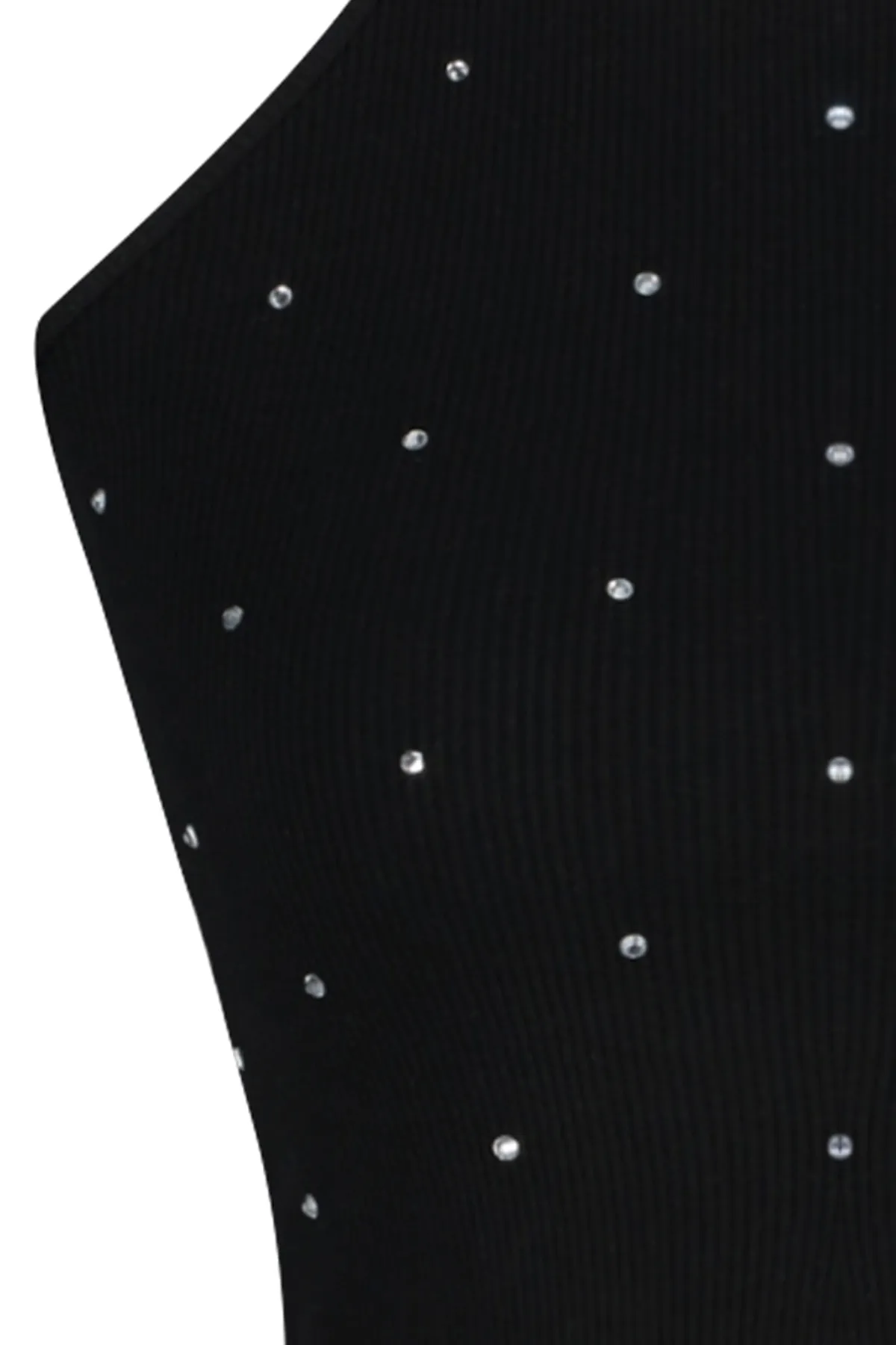 Trendyol Collection  Schwarze, detaillierte, eng anliegende, gerippte, dehnbare Strickbluse in Stone TWOSS23BZ00568