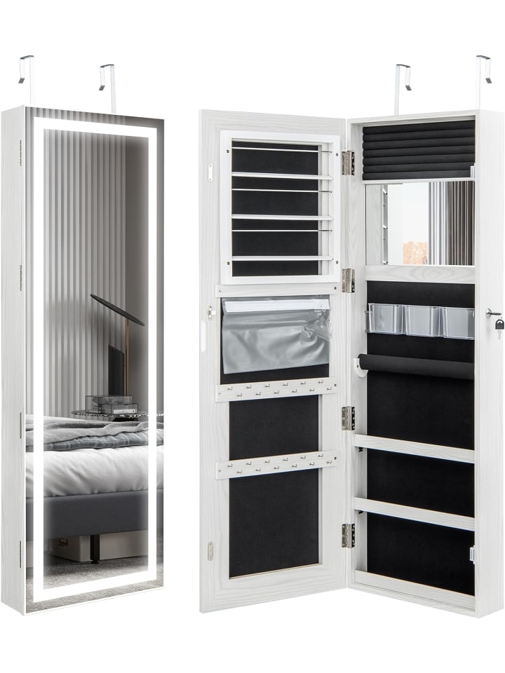 COSTWAY Schmuckschrank LED abschließbar in Weiß günstig kaufen onesize