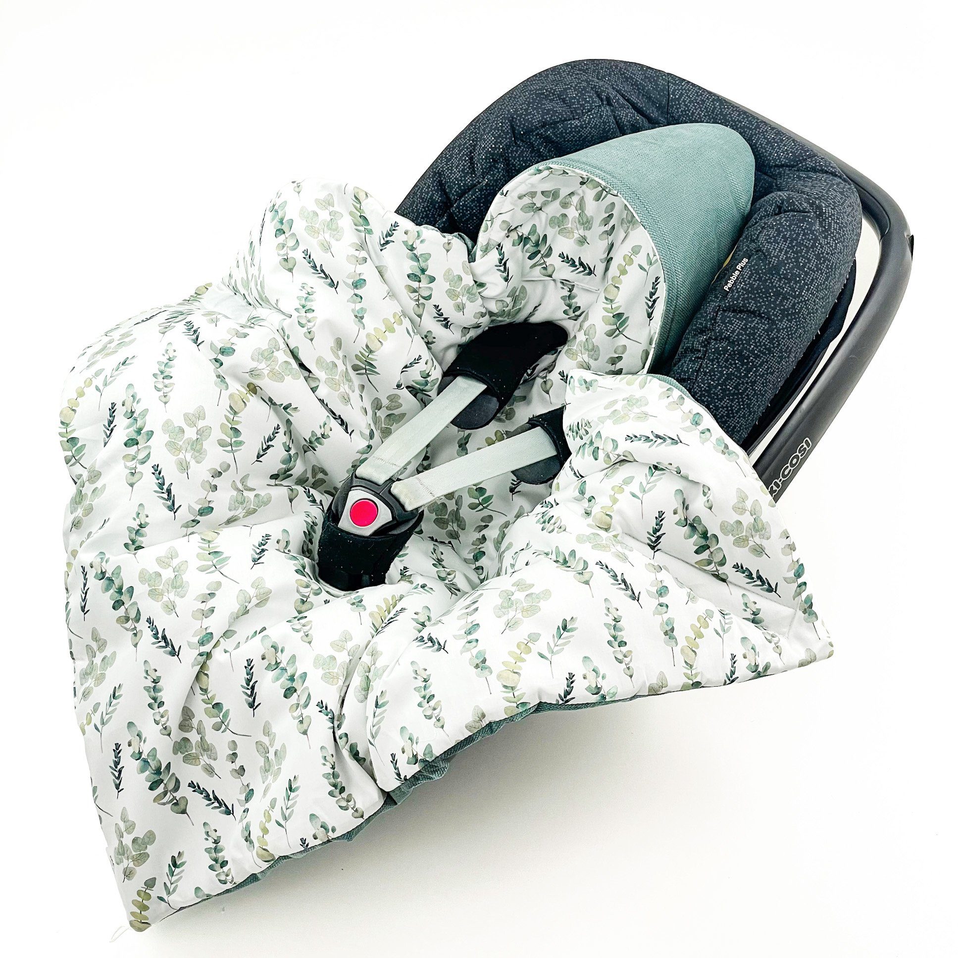 Einschlagdecke Babyschale Autositz mit Klettverschluss HERBST WINTER warm wattiert, BABEES