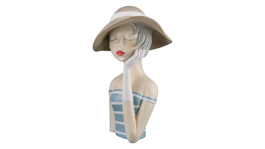 GILDE Poly Figur Lady mit cremefarbenem Hut mehrfarbig