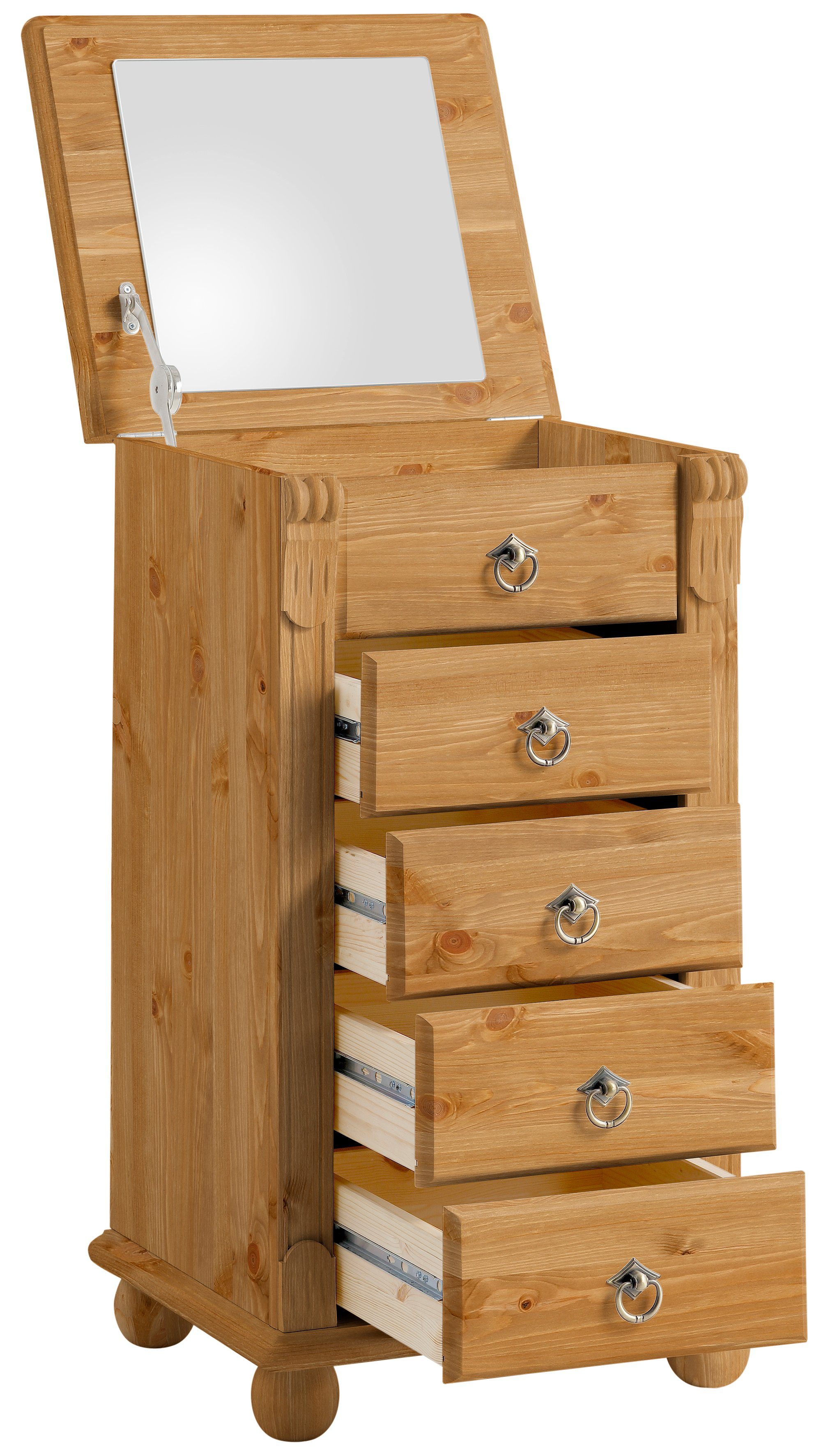 Home affaire Schubkastenkommode Tessin, Höhe 75 cm, Kiefer massiv mit 4 Schubladen