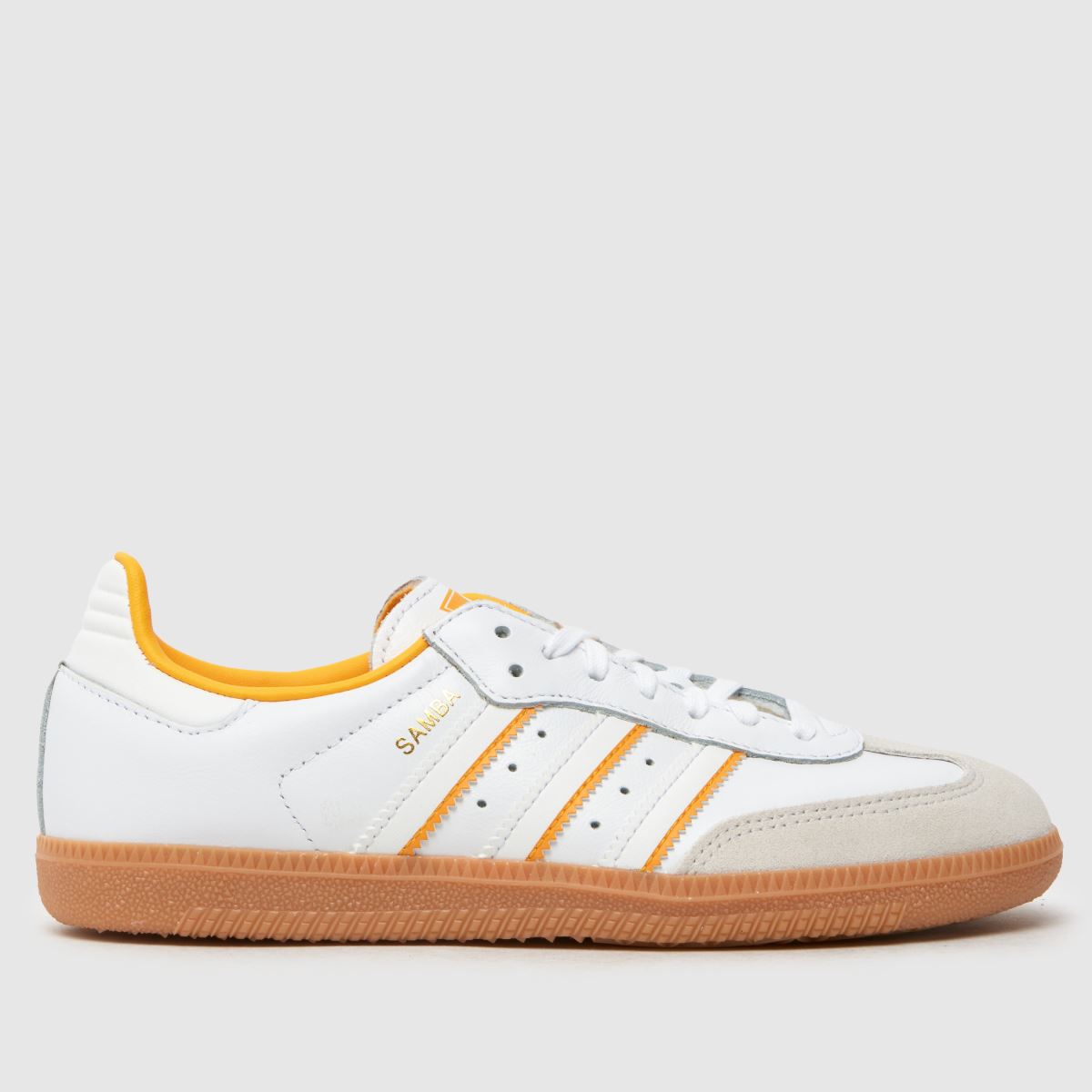 adidas fehér és sárga samba og ifjúsági edzőcipők