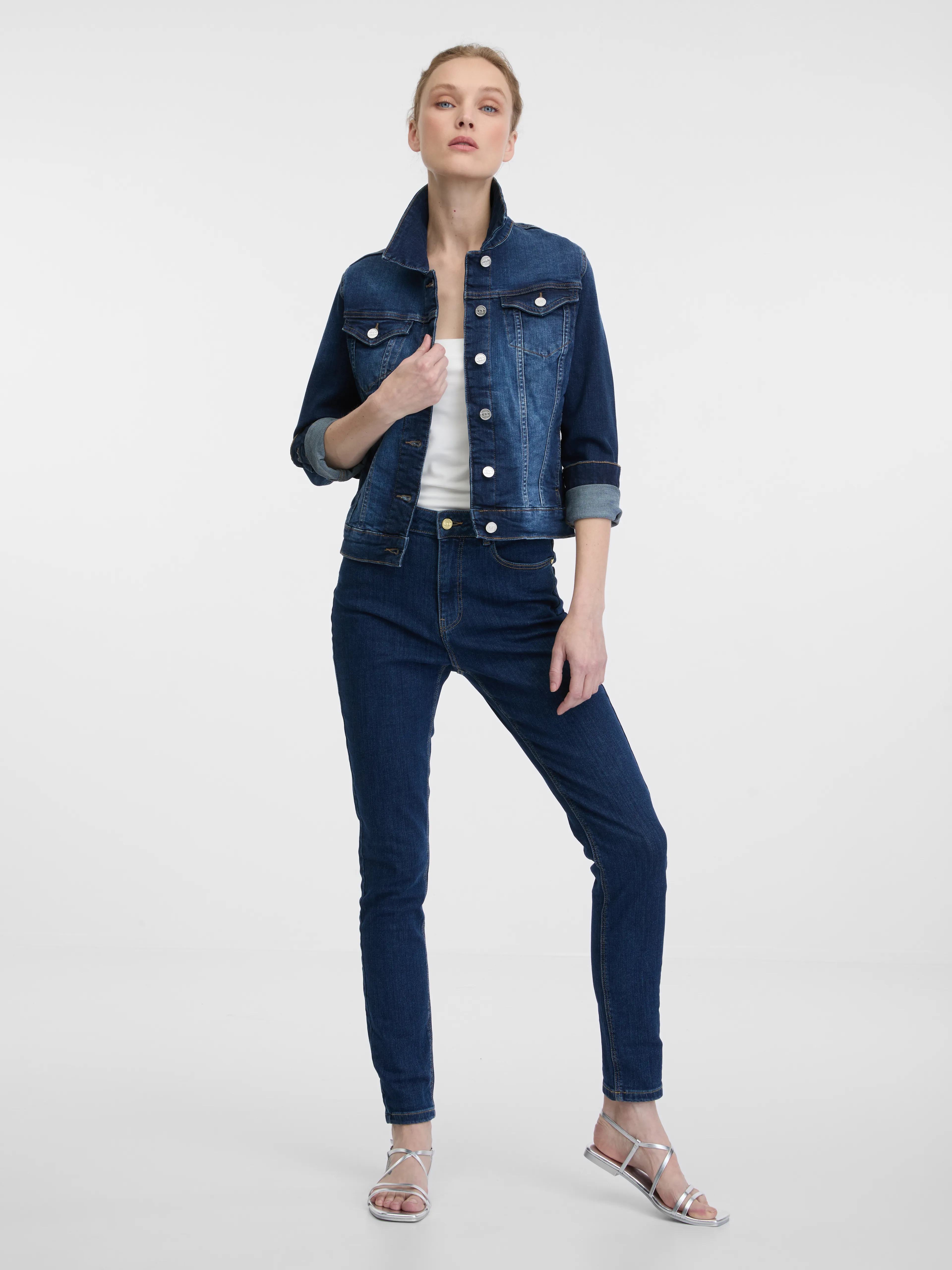 Dunkelblaue Damen-Jeansjacke ORSAY