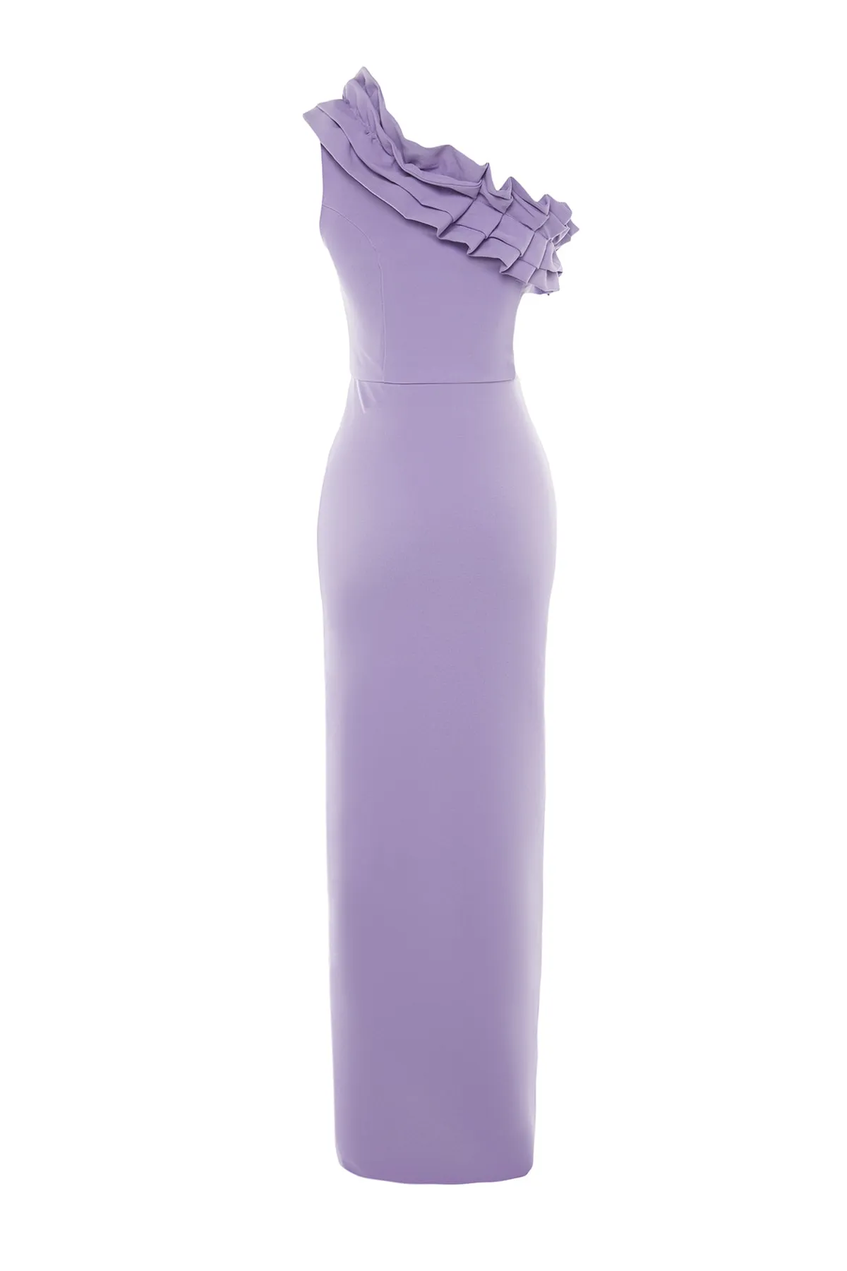 Trendyol Collection  Lila gewebtes langes Abendkleid TPRSS21AE0044