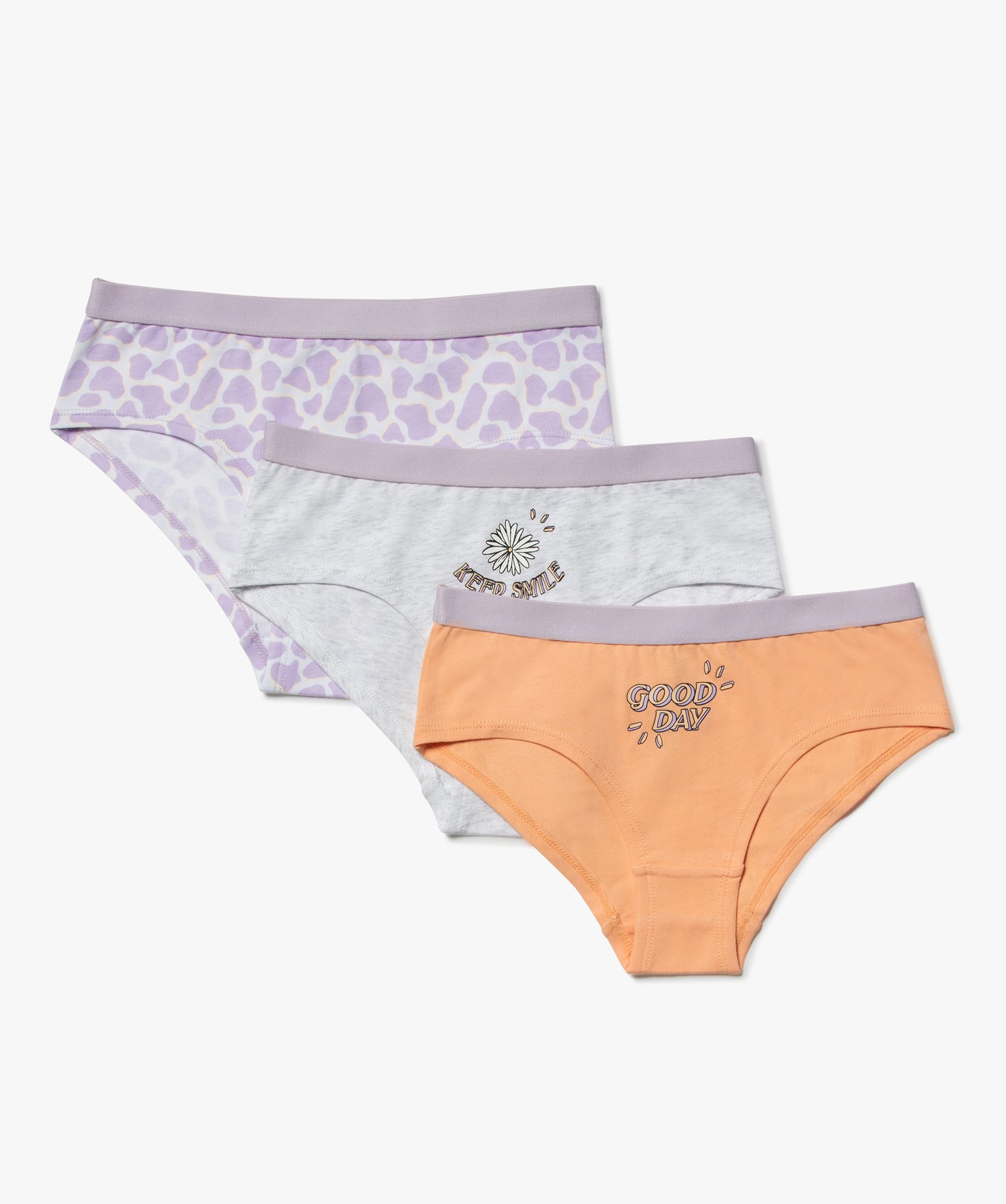 Shorties filles à motifs positifs (lot de 3) multicolore | GEMO