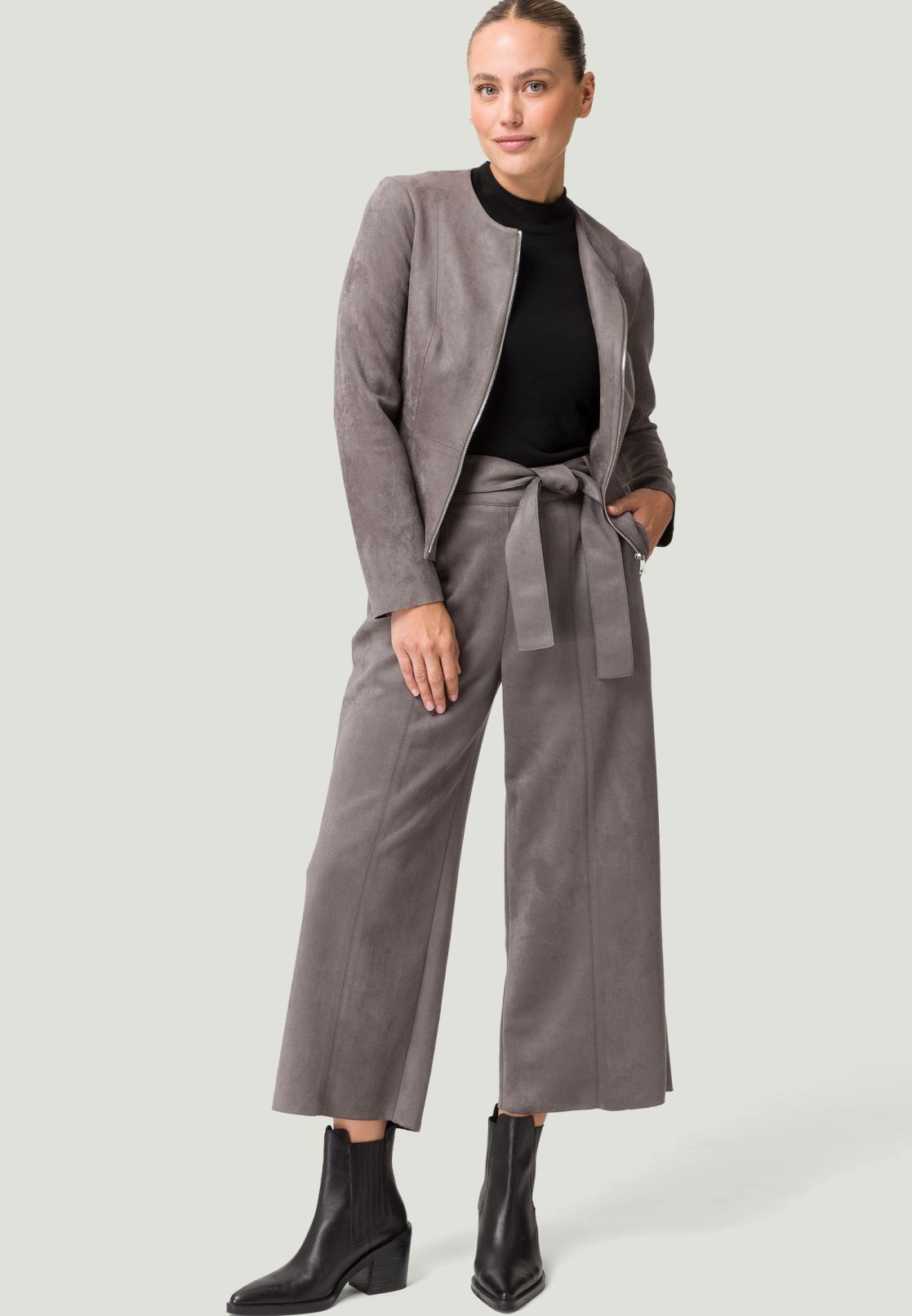 Blazer in Velourslederoptik