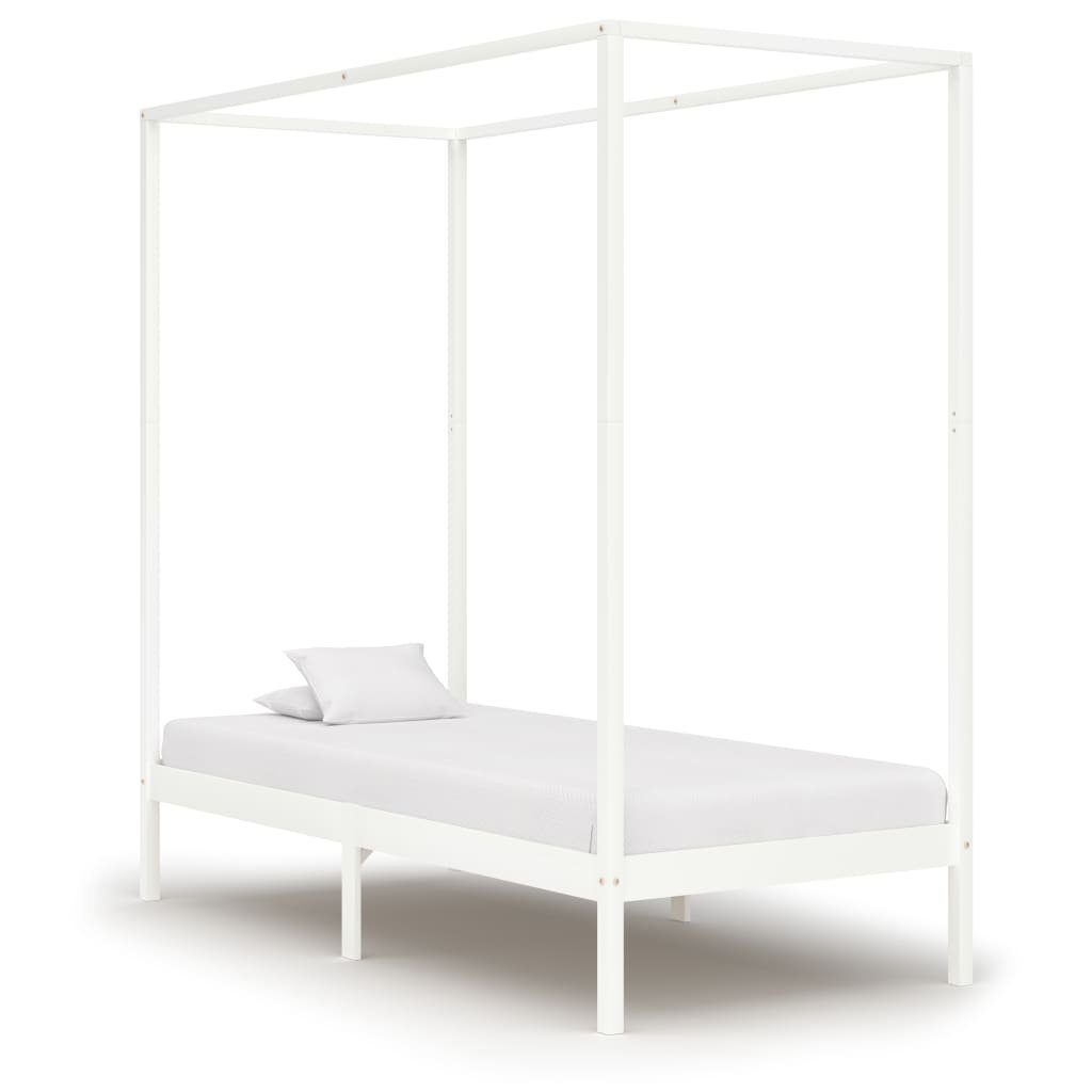 möbelando Himmelbett 299785 (LxBxH: 204x94x200 cm), aus Kiefer in Weiß