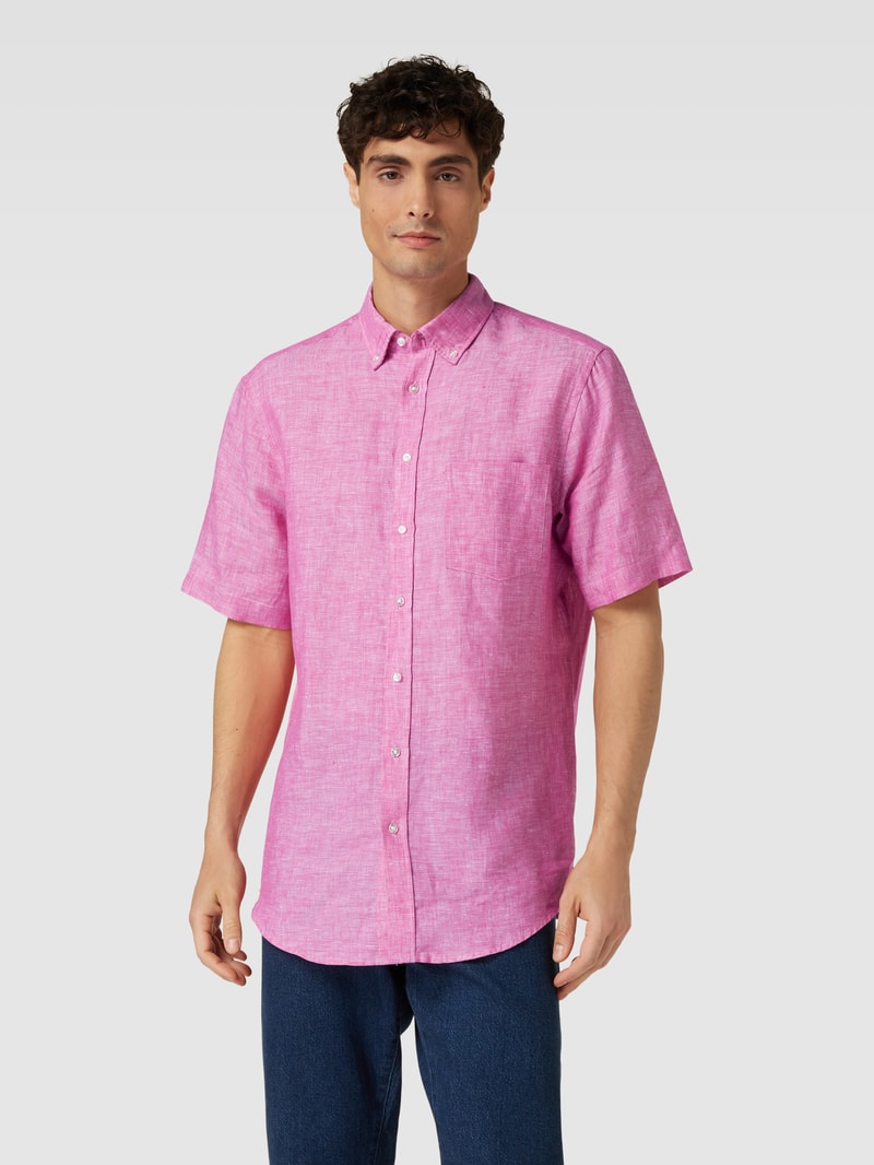 Freizeithemd mit Button-Down-Kragen in pink