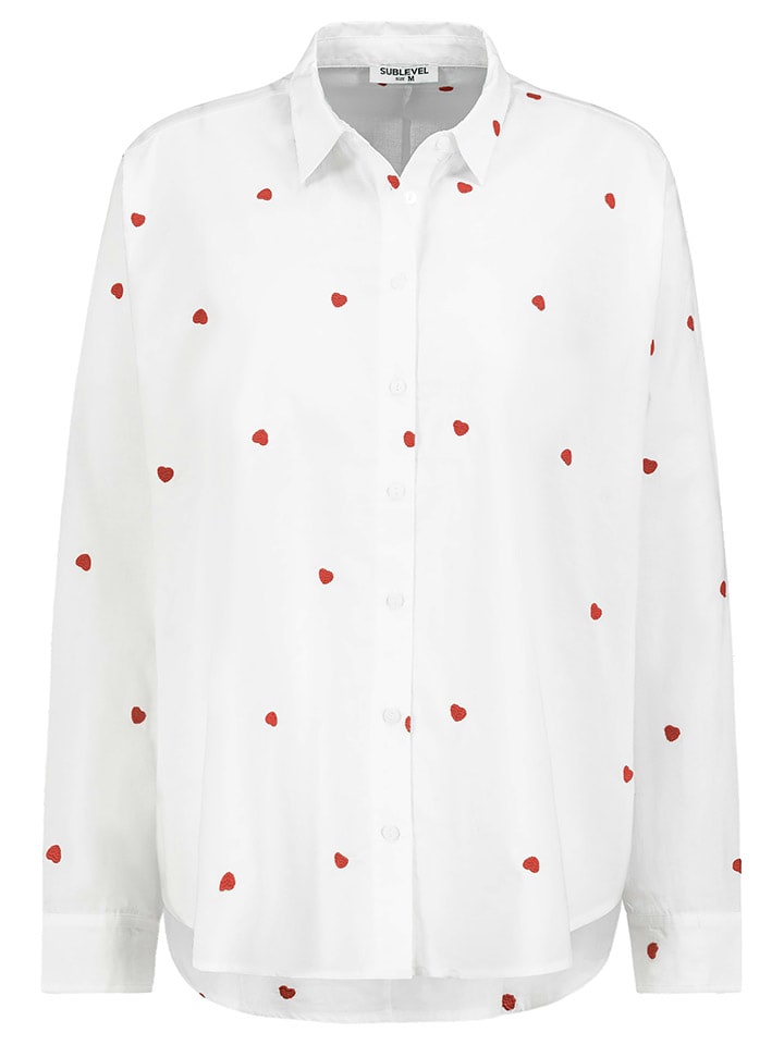 Sublevel Bluse in Weiß/ Rot günstig kaufen