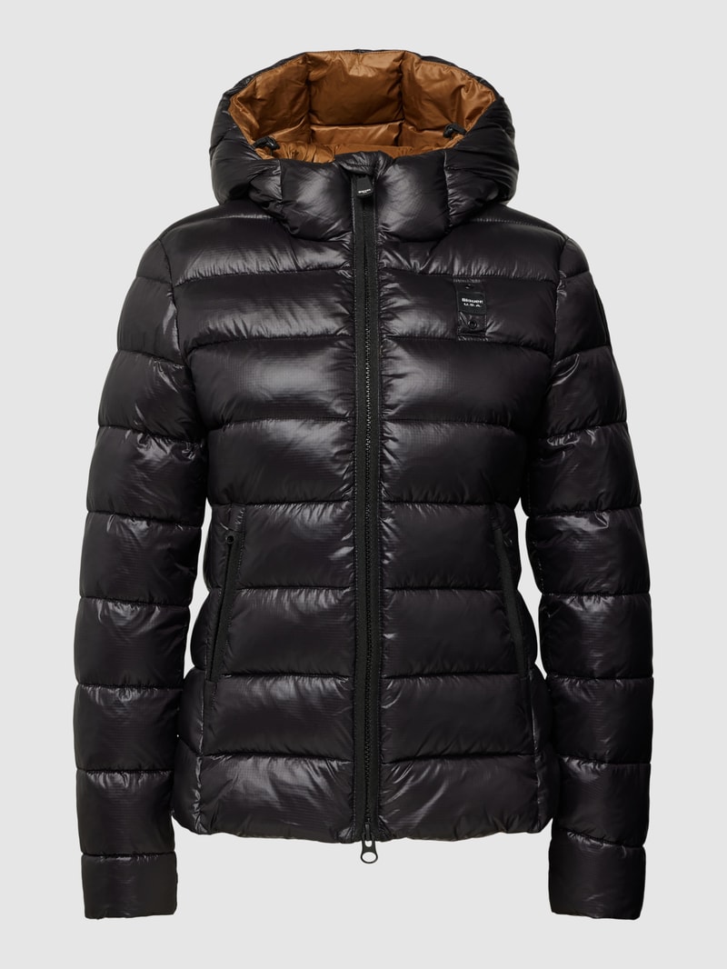 Steppjacke mit Stehkragen in schwarz