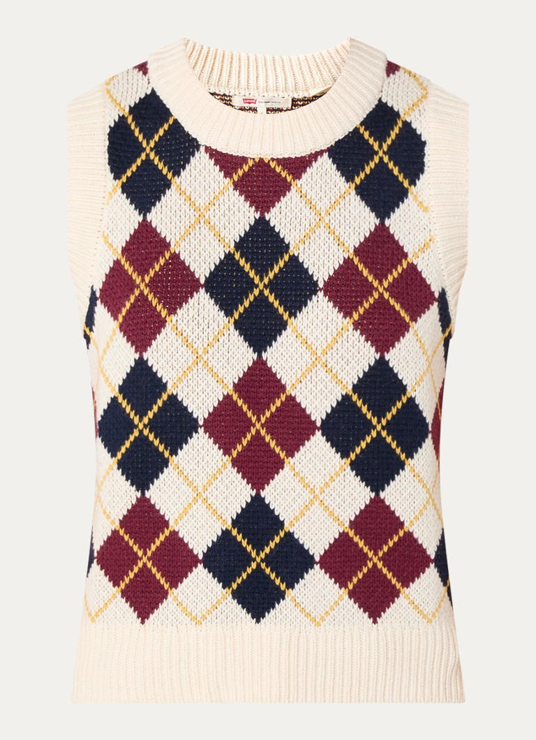 Levi's Chunky neulottu spencer villasekoitteesta ruutukuosilla