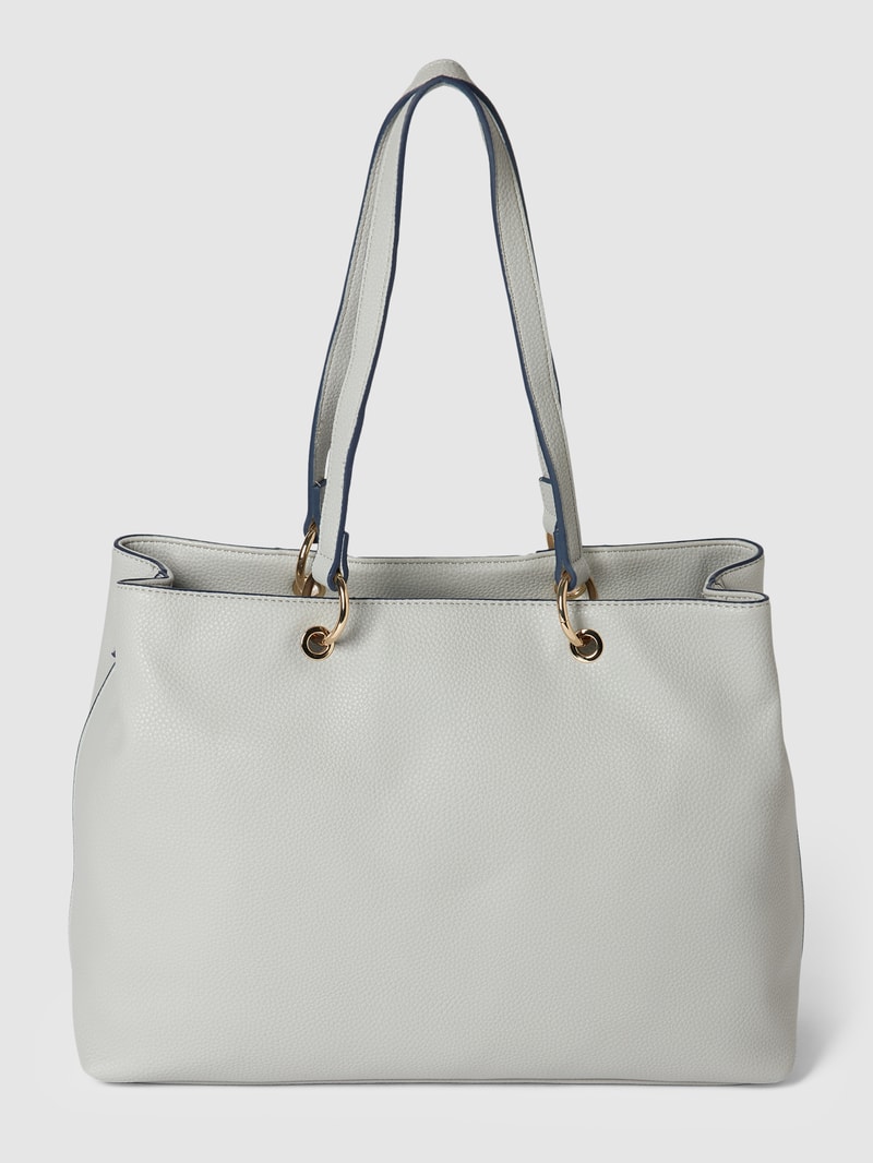 Handtasche mit Label-Detail Modell 'SWIM' in hellgrau