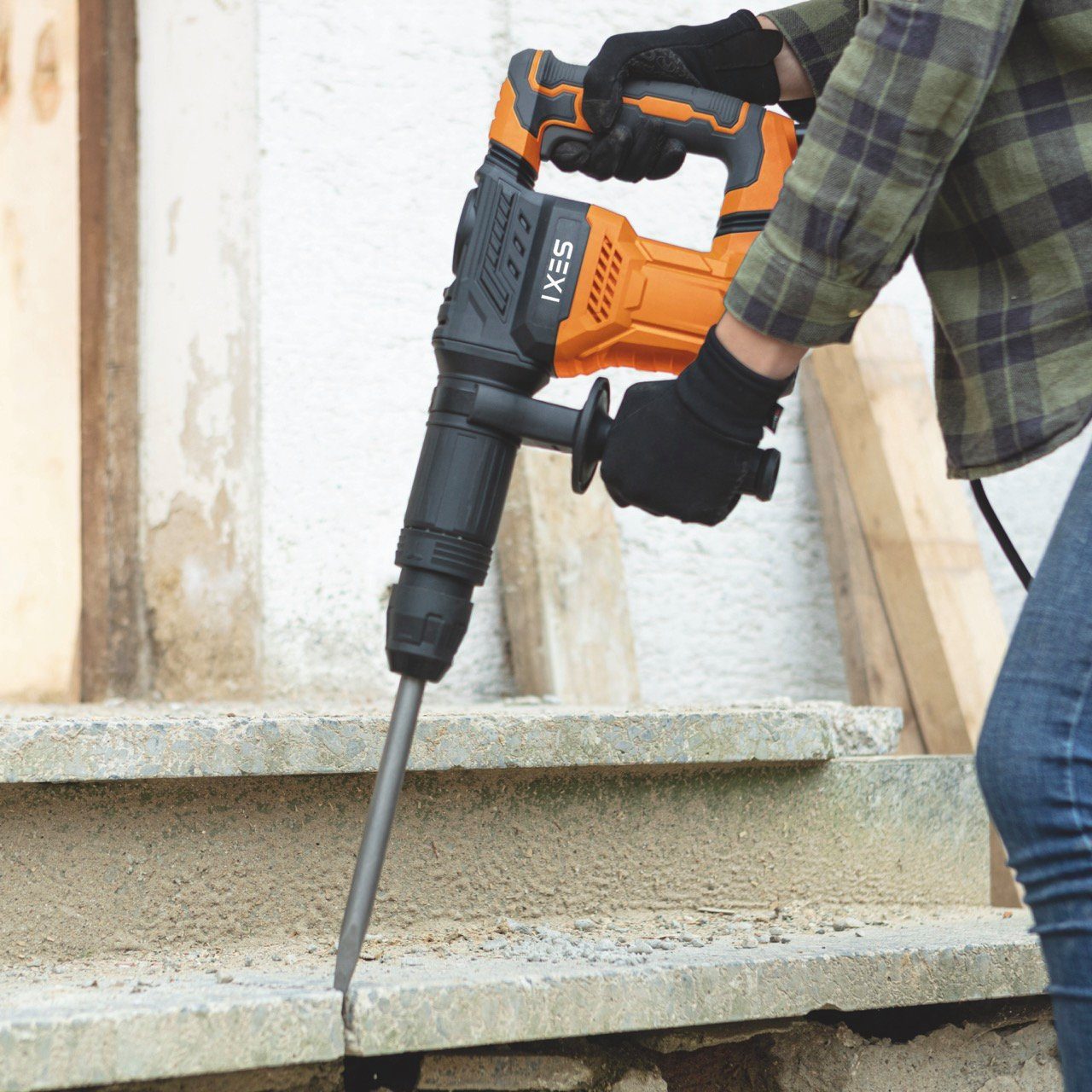Scheppach Abbruchhammer IXES Abbruchhammer DB1500 20 Joule SDS-MAX Stemmhammer Meißelhammer, 1300 in W, für SDS-MAX