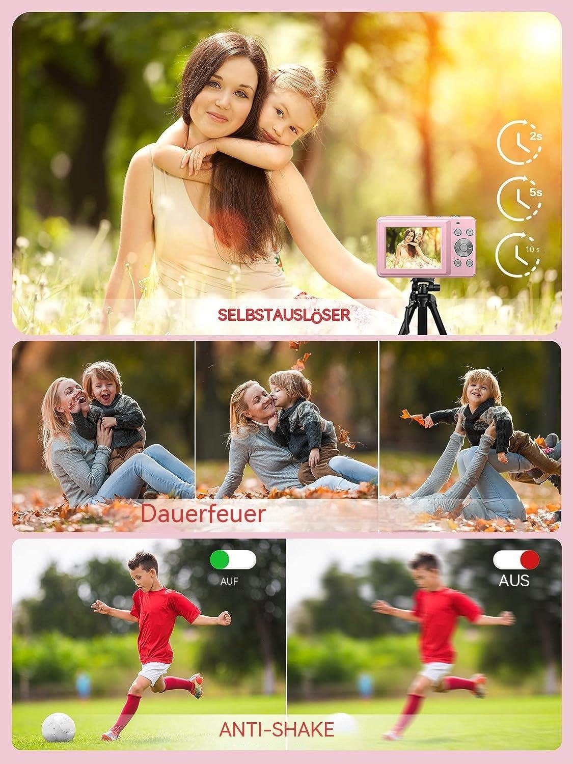 MOUTEN Full HD 1080P-Digitalkamera, 44-MP-Video-Blogkamera, 16-facher Zoom Kompaktkamera