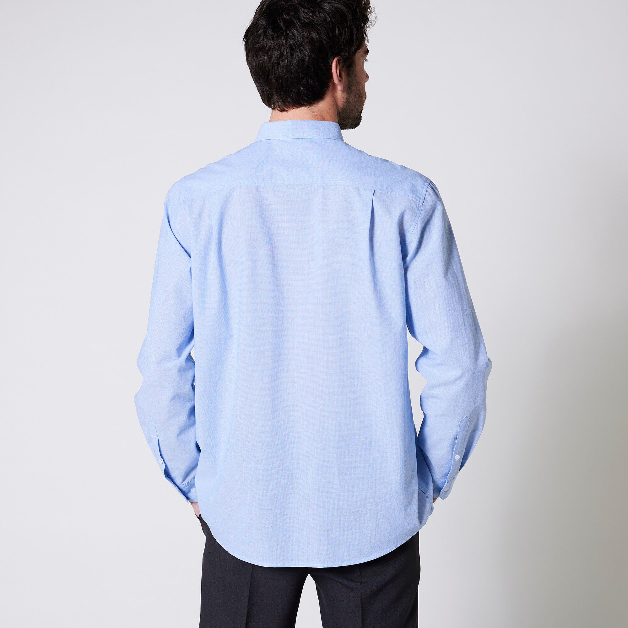 Chemise fil à fil unie manches longues