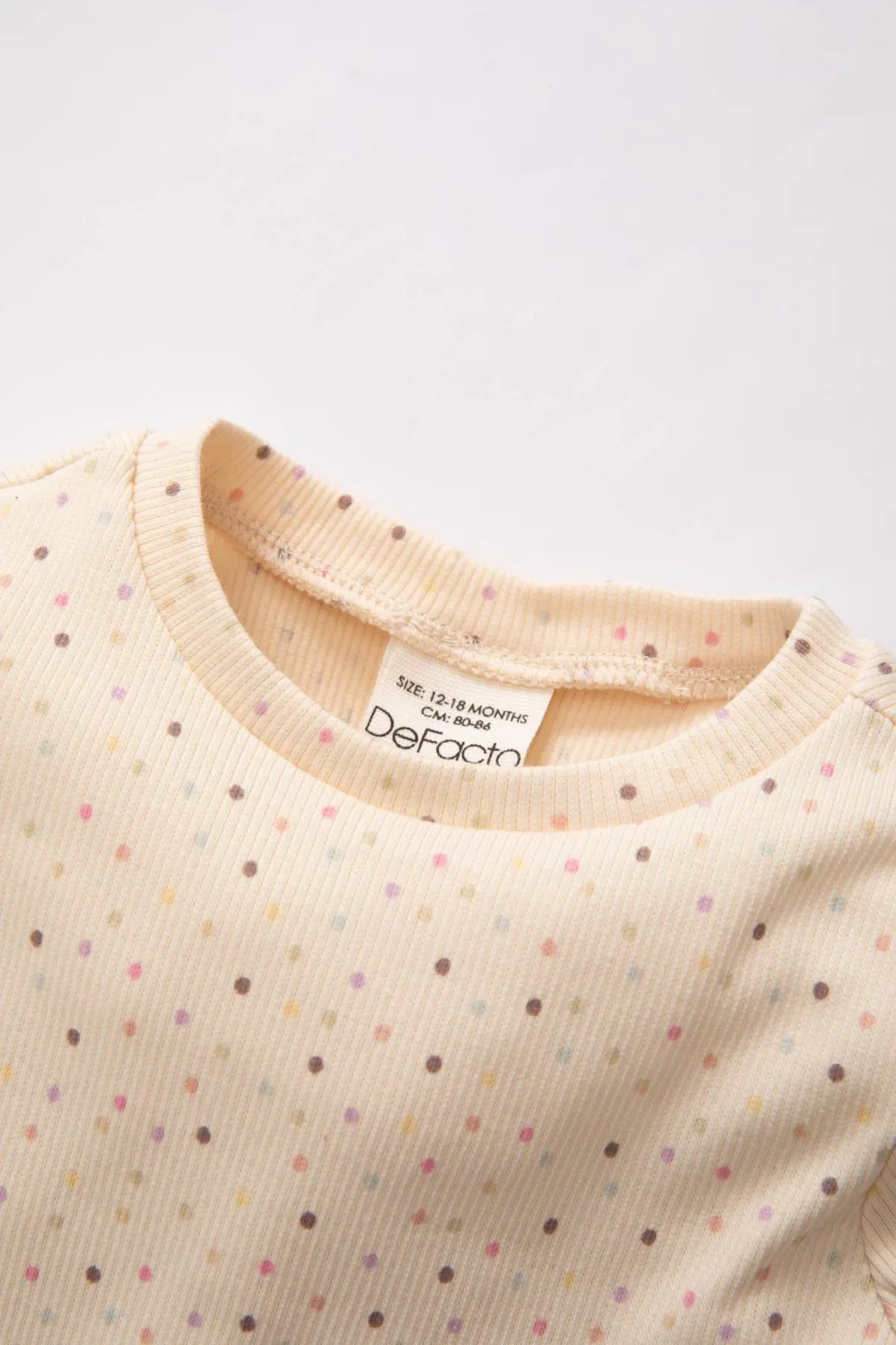 DeFacto  Baby Mädchen Pyjama Set mit geripptem Camisole und Polka Dot Muster