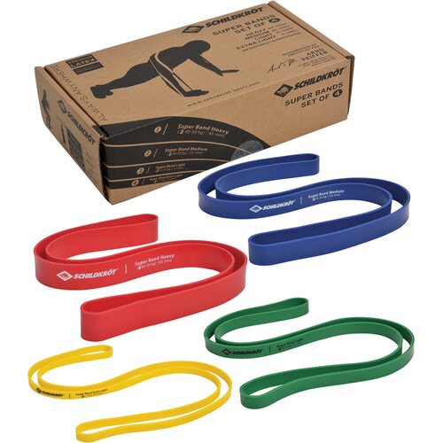 SCHILDKRÖT SUPER BAND 4ER SET, PREMIUM WIDERSTANDSBÄNDER MIT 4 VERSCHIEDENEN WIDE