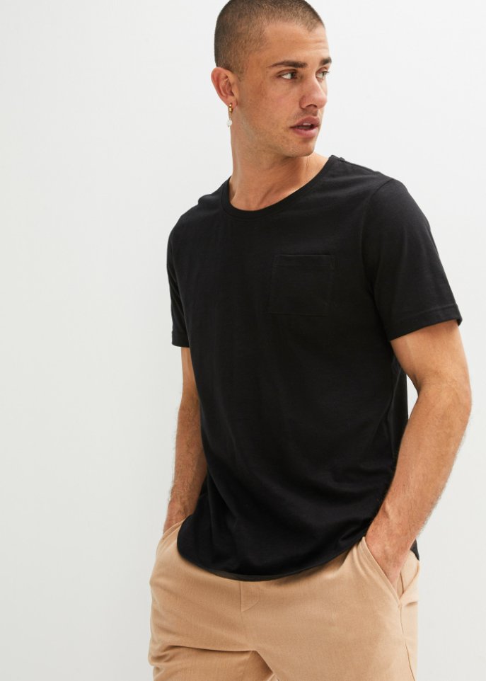 T-Shirt aus Bio Baumwolle mit Brusttasche (2er Pack)