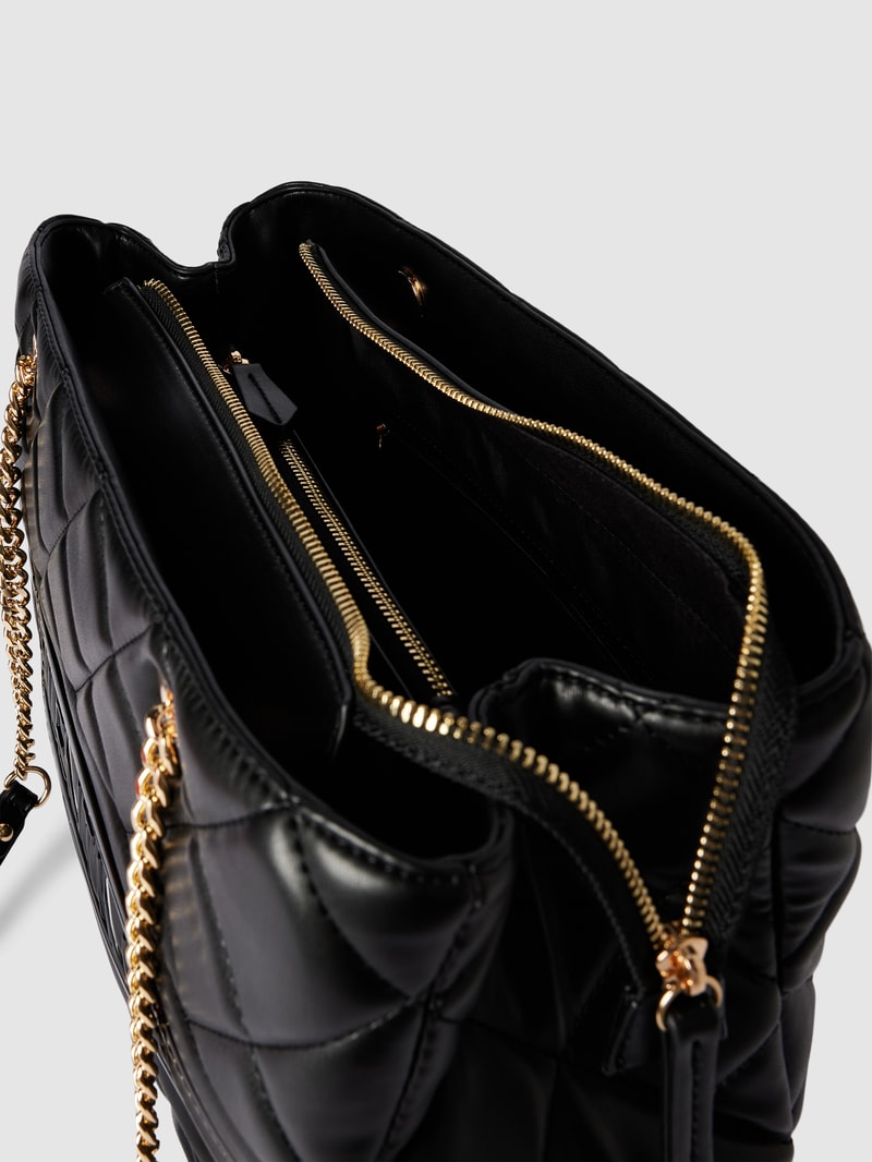 Handtasche mit Steppnähten Modell 'ADA' in schwarz
